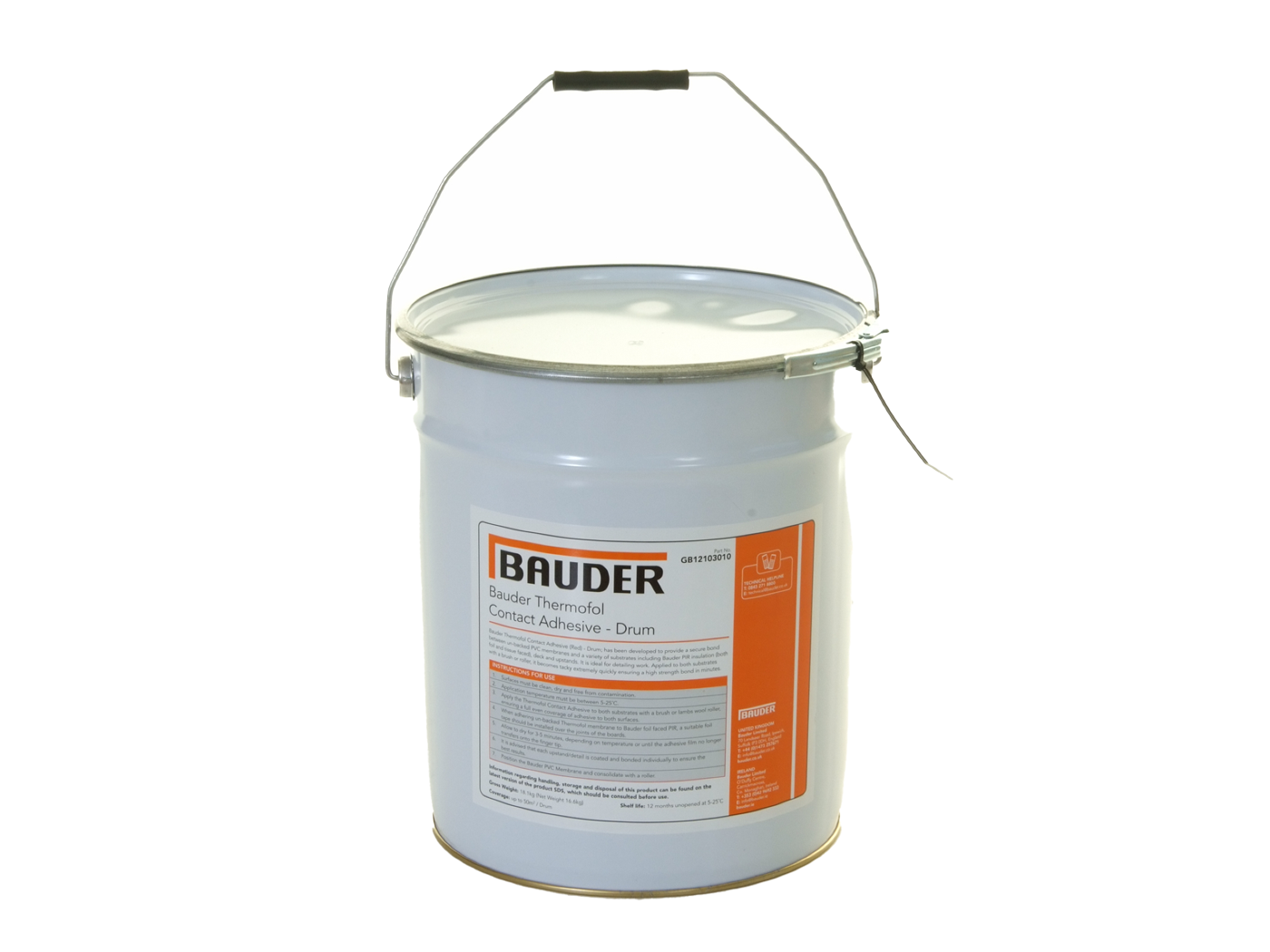 Bauder Spray Contact Membrane Adhesive (Red) Drum Bauder