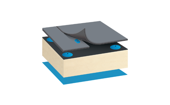 Bauder Thermofol PVC single ply waterproofing system with BauderSOLAR F