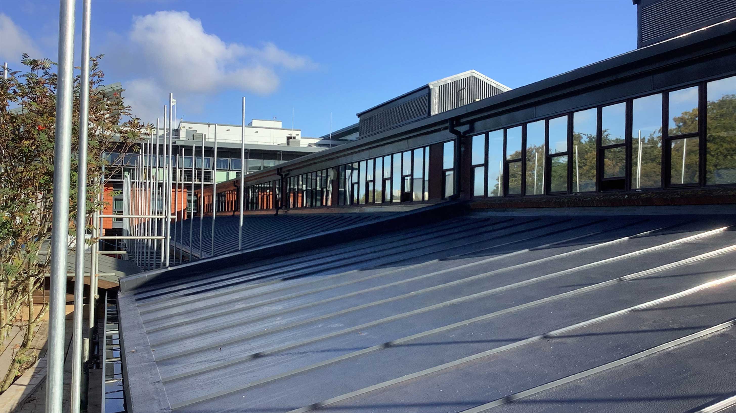 Scaffolding setup at West Suffolk College