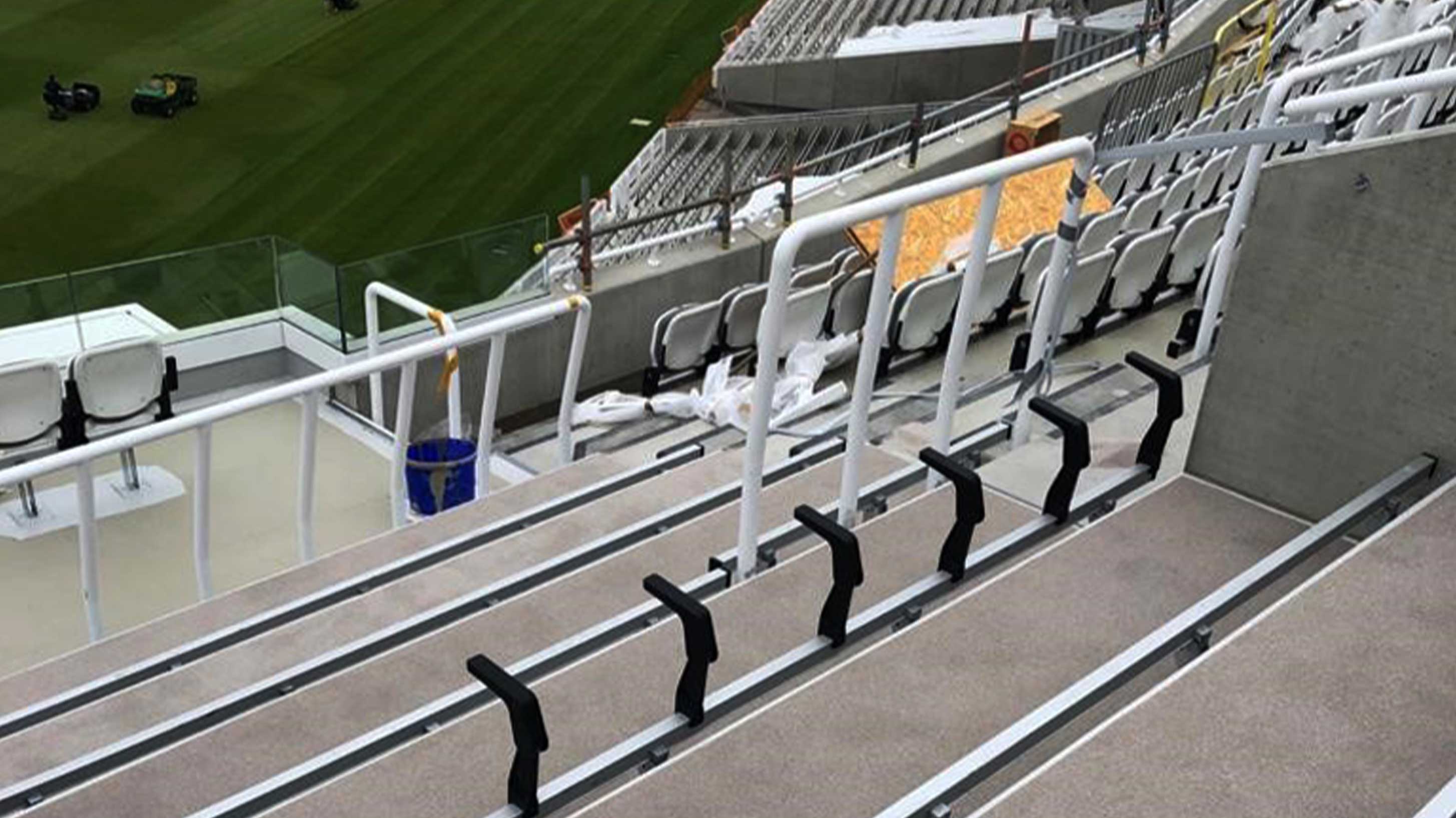 Staircase at Lord's Cricket Ground installed with Bauder LiquiTEC Balcony and Walkway, LiquiBALKON System