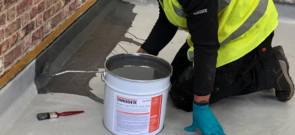 Liquitop being applied with a roller