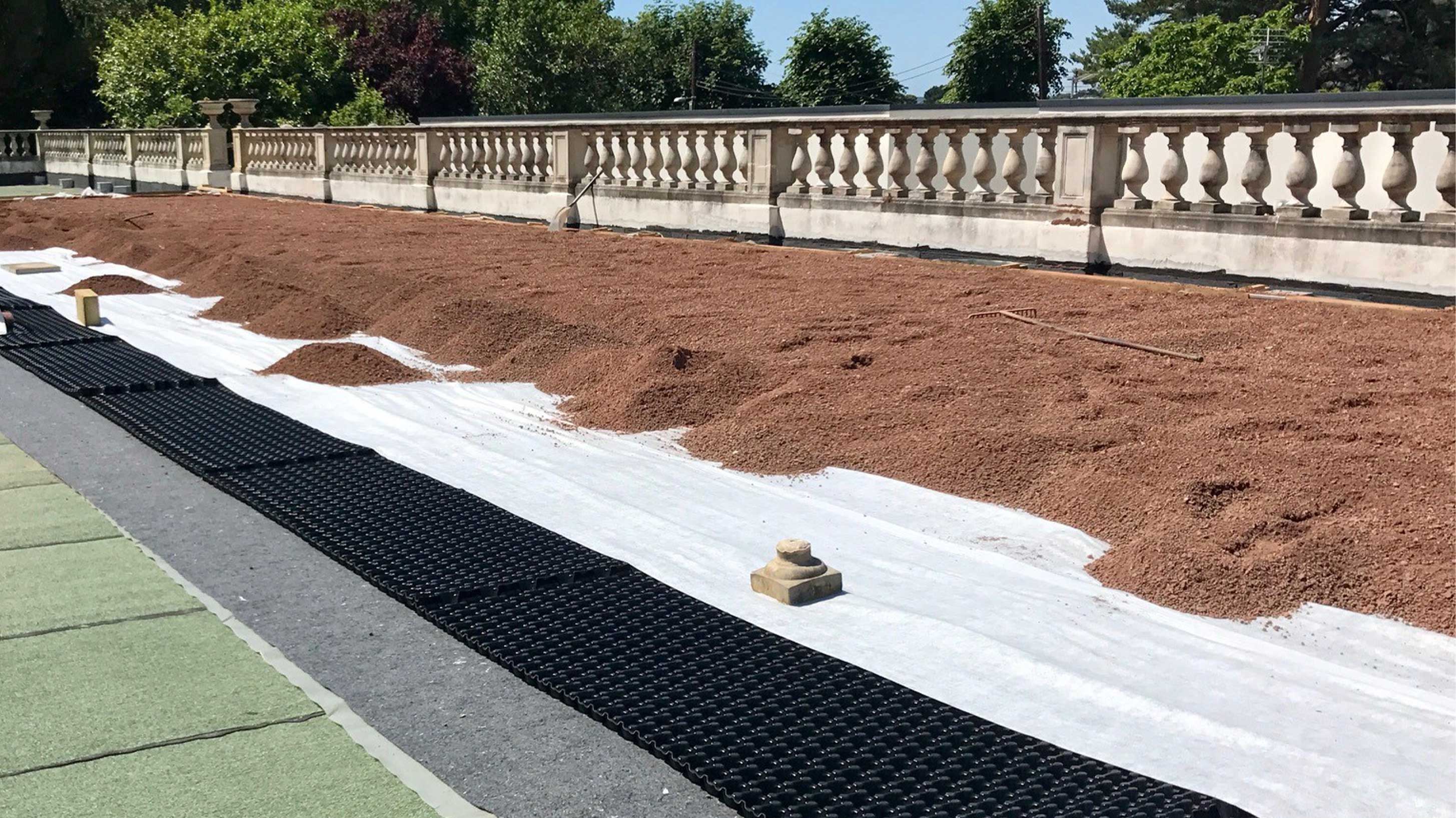 Belvedere court roof installation in progress