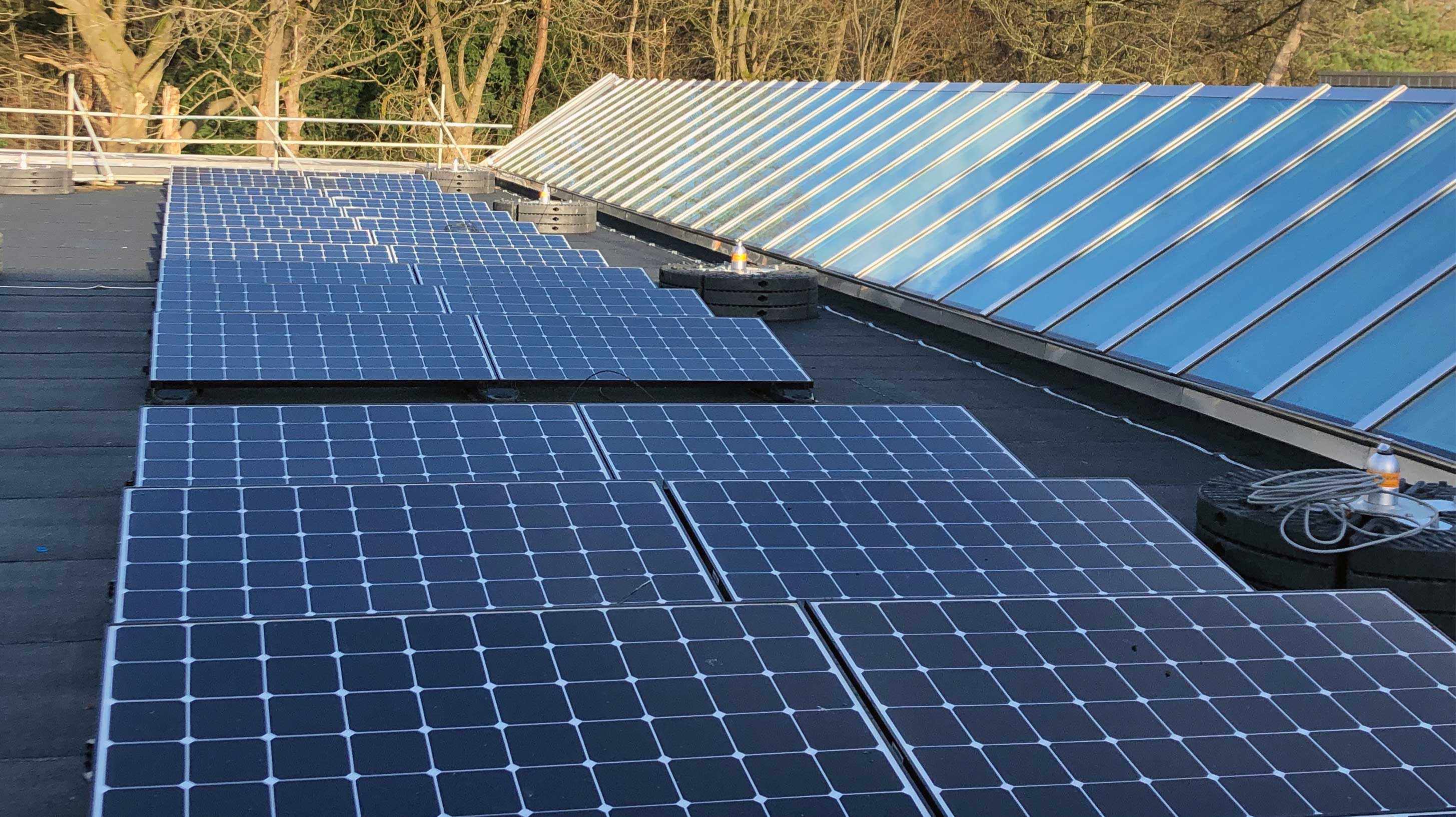 Solar panels on roof