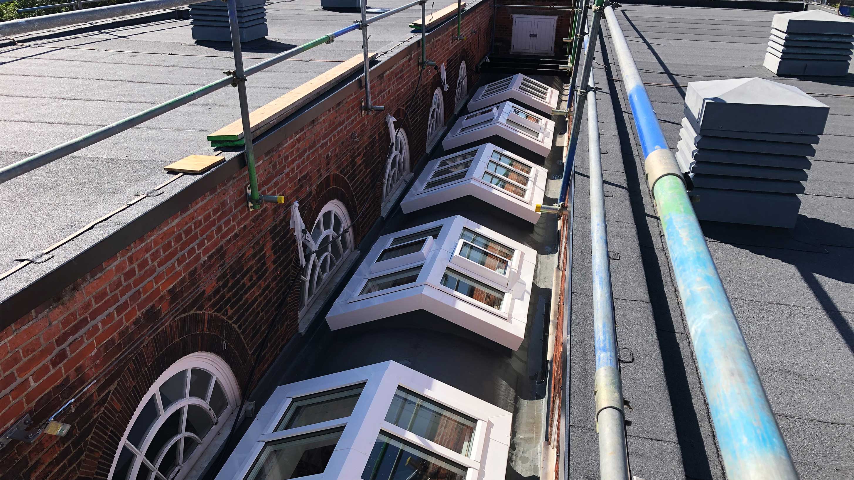Roof at Cranbrook Primary School with clerestory windows