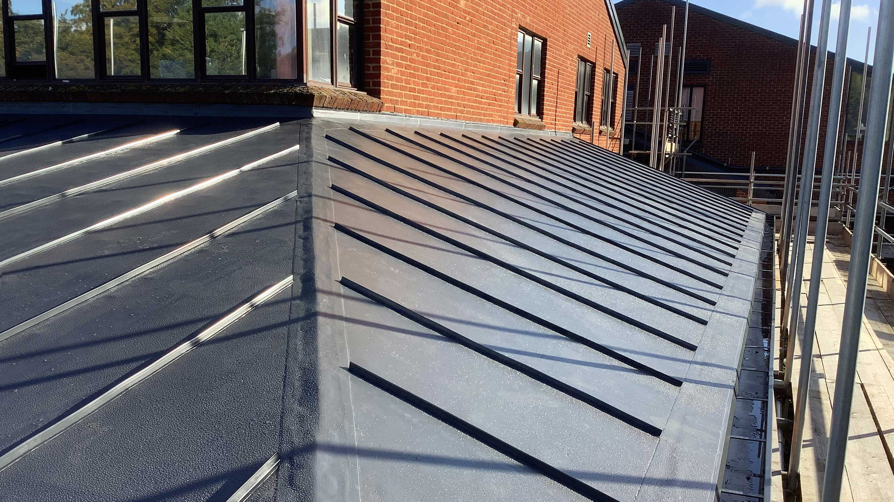 West Suffolk College roof with BauderThermofol single ply waterproofing system