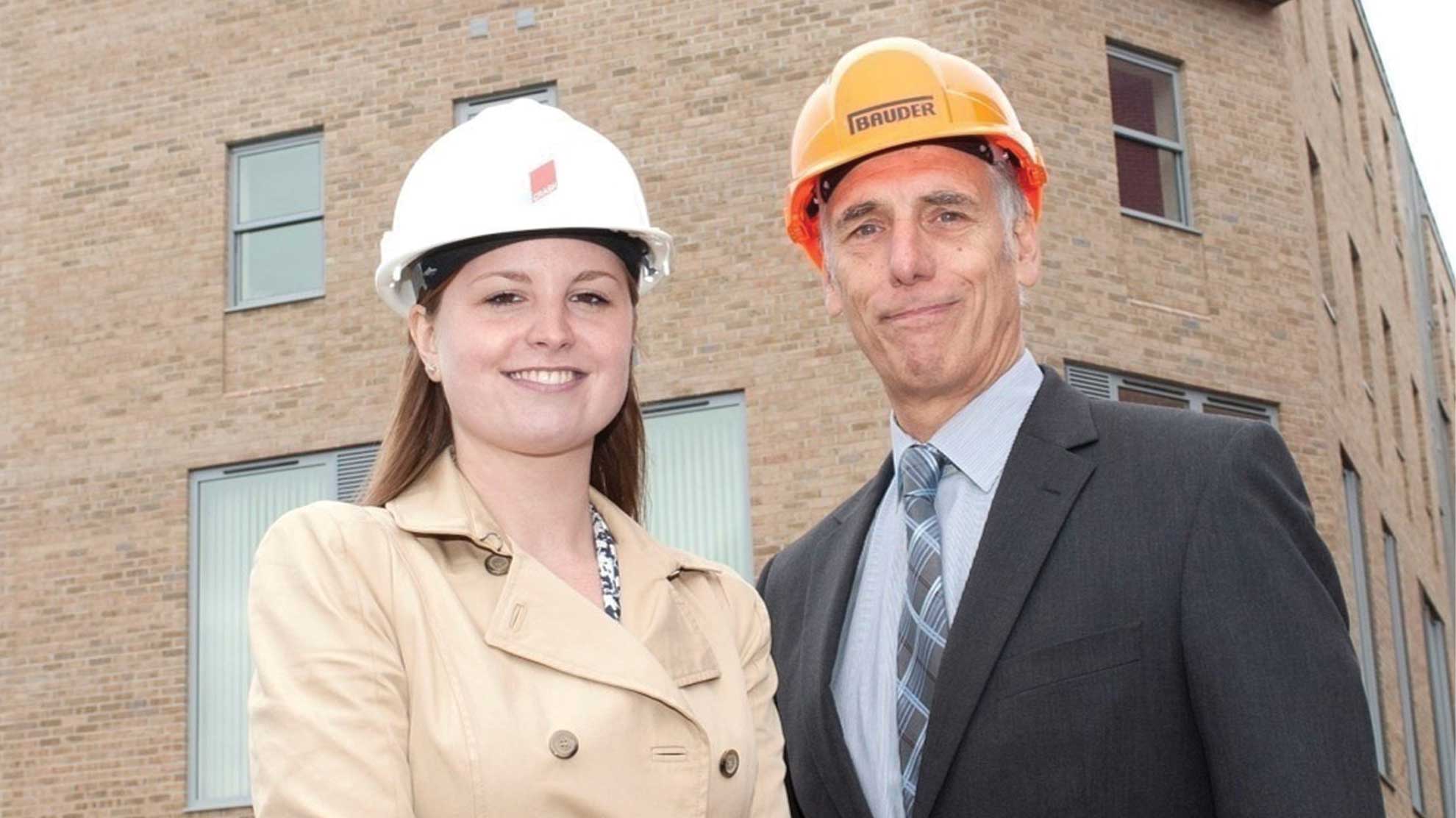 Man and woman in hardhat