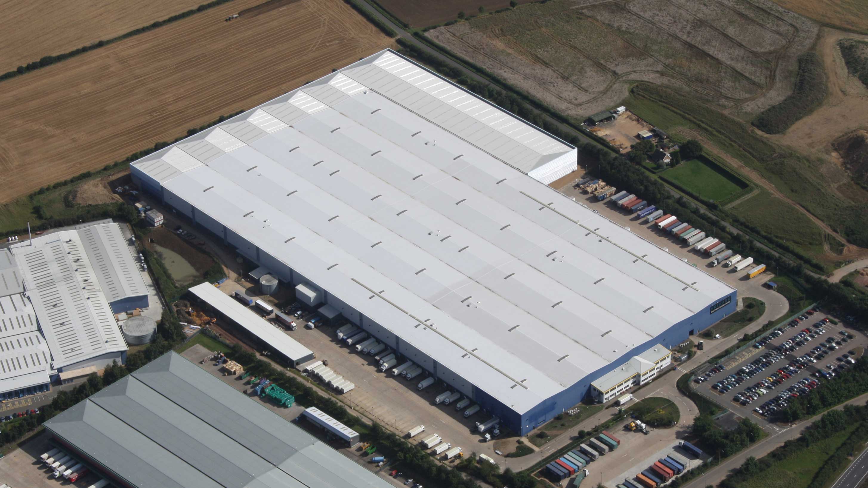 Aerial view of Primark Distribution Centre