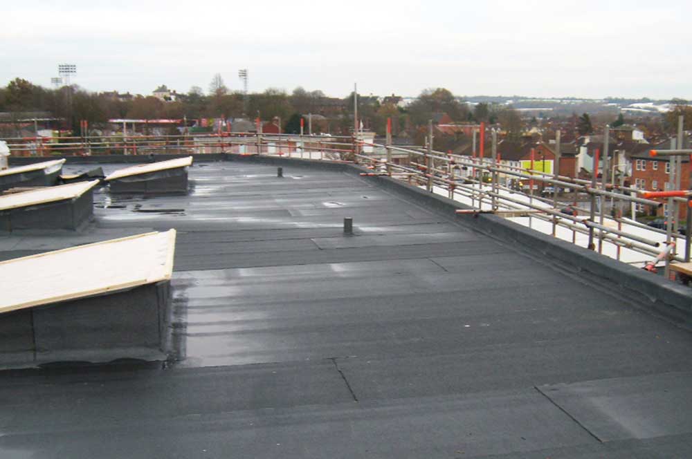 Rooftop with Bauder waterproofing system installed