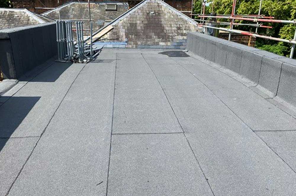 Roofing Bituminous waterproofing system installed