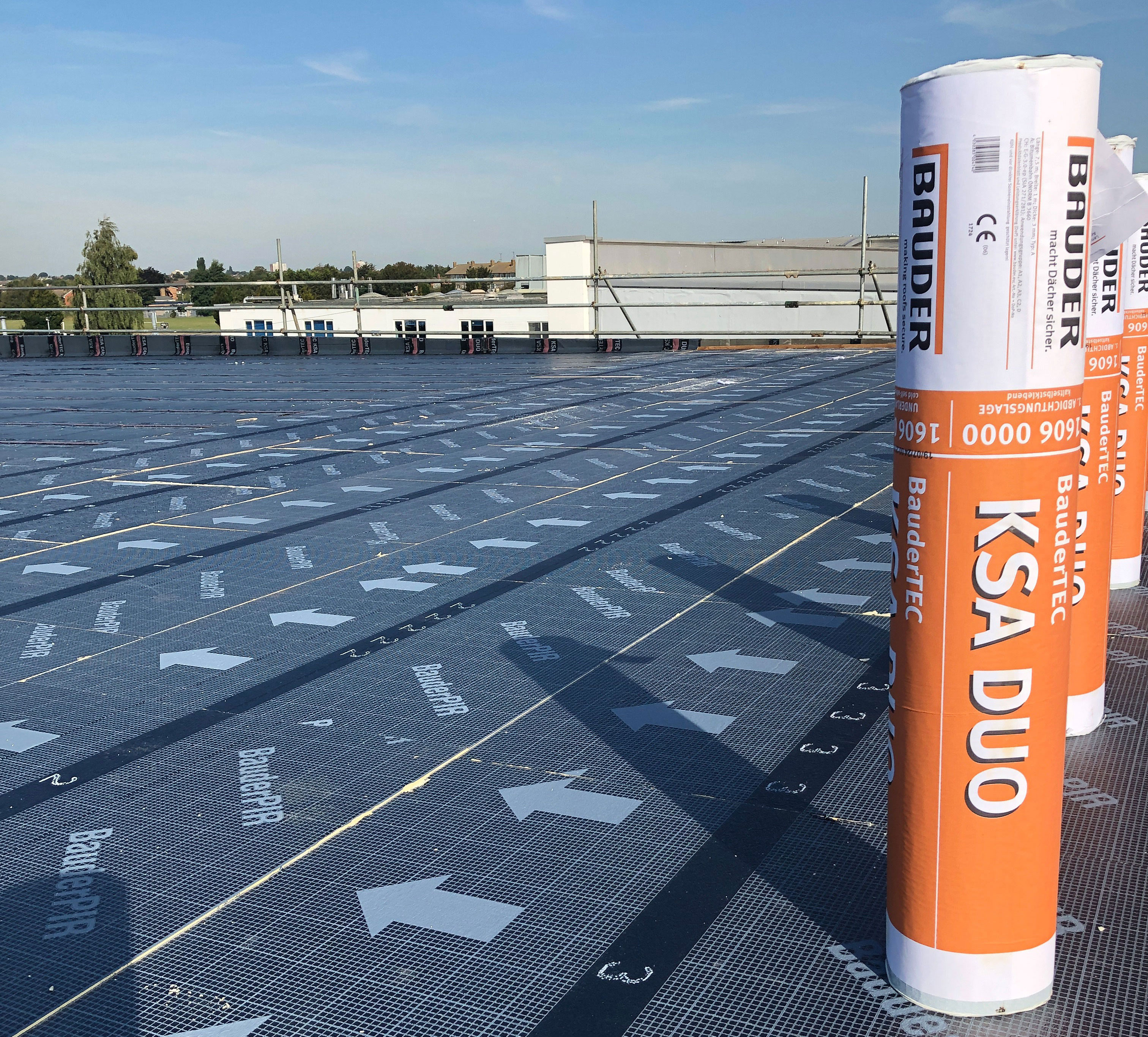 Tapered insulation installed on a roof