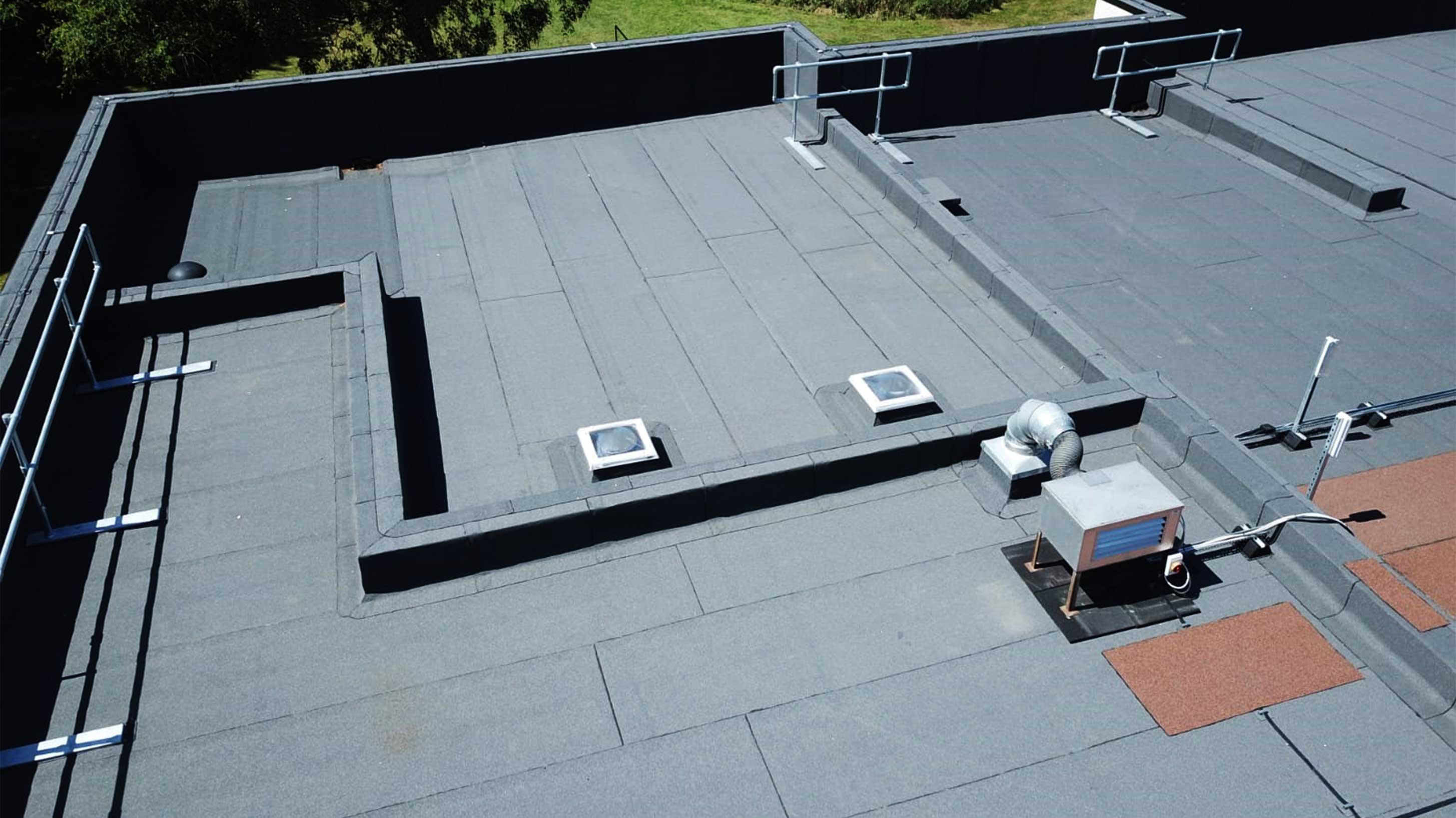 Priestley House roof with Bauder total roof System installed