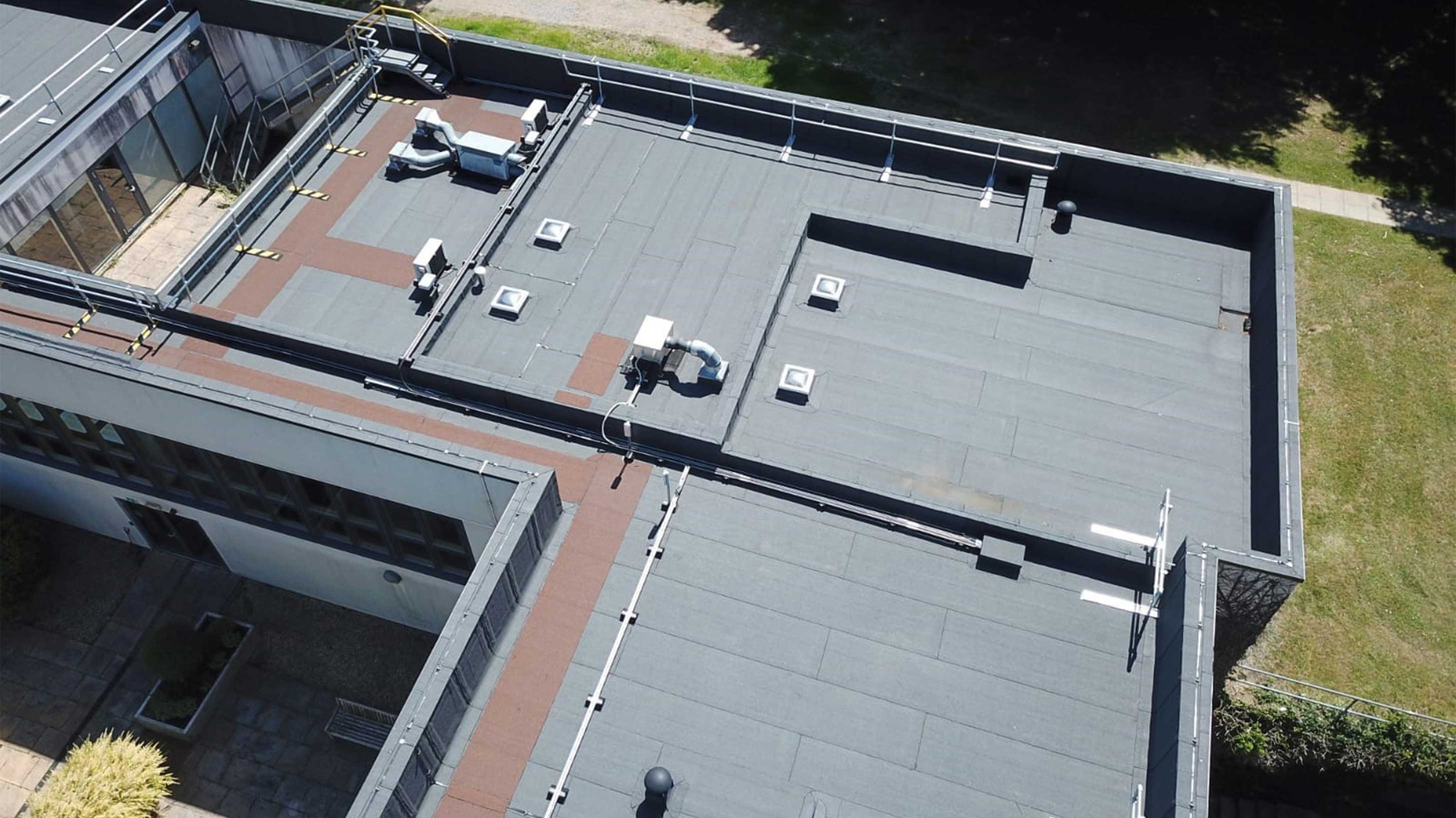 Roof of Priestley House, with Bauder Total Roof System installed