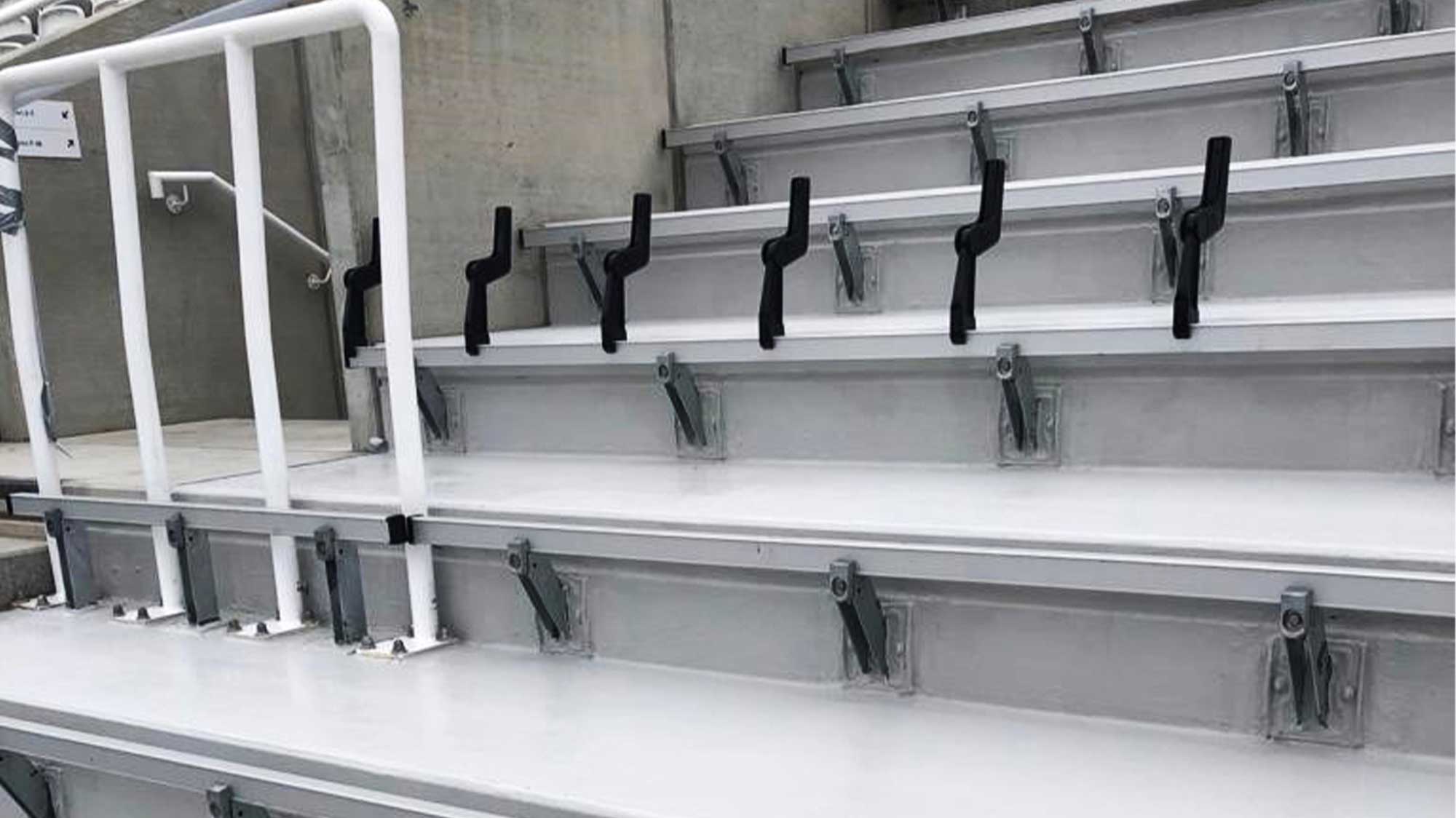 Staircase at Lord's Cricket Ground installed with Bauder LiquiTEC Balcony and Walkway, LiquiBALKON System