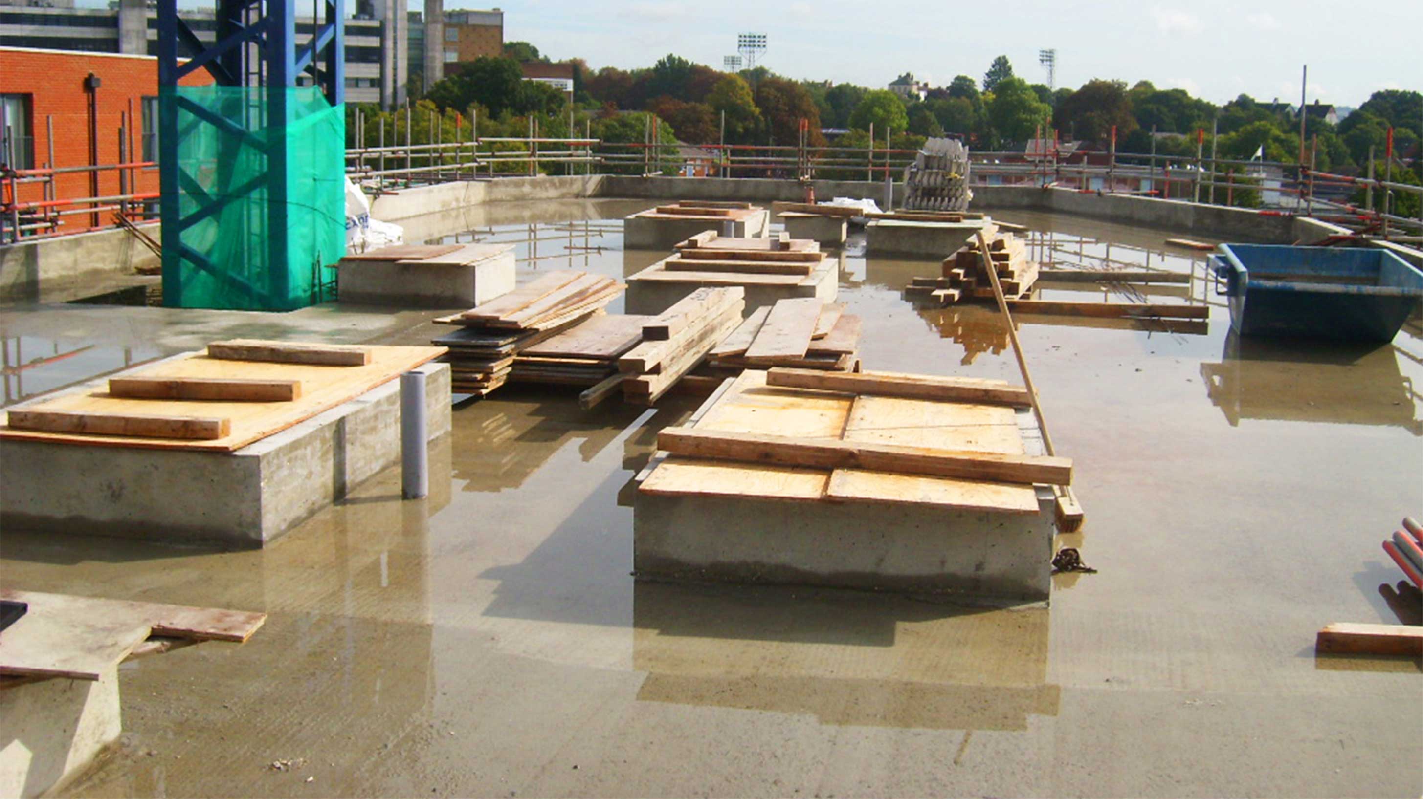Rooftop in process of being refurbished
