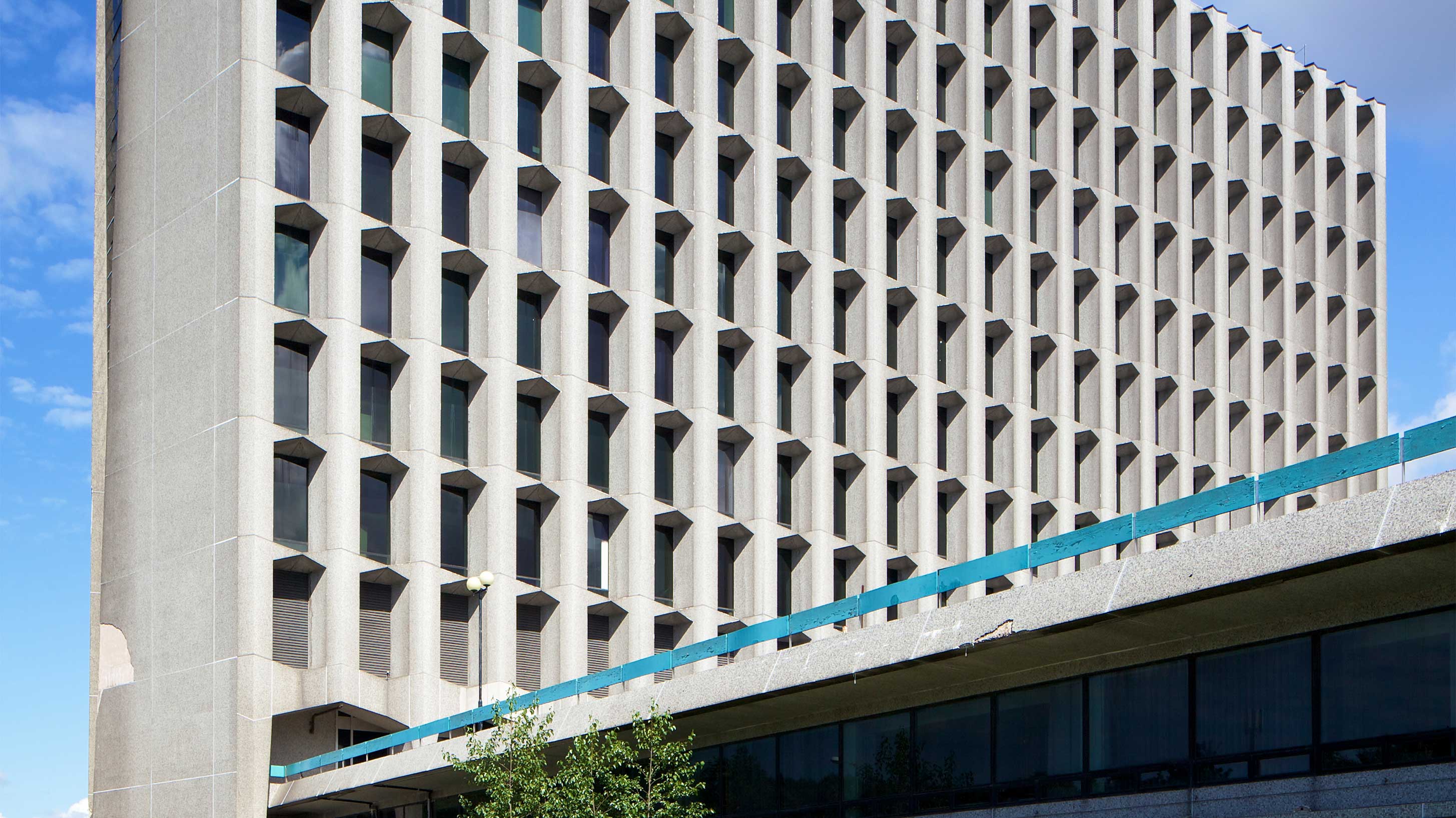 Hexagon Tower, Manchester, with Bauderflex bituminous waterproofing system installed on roof