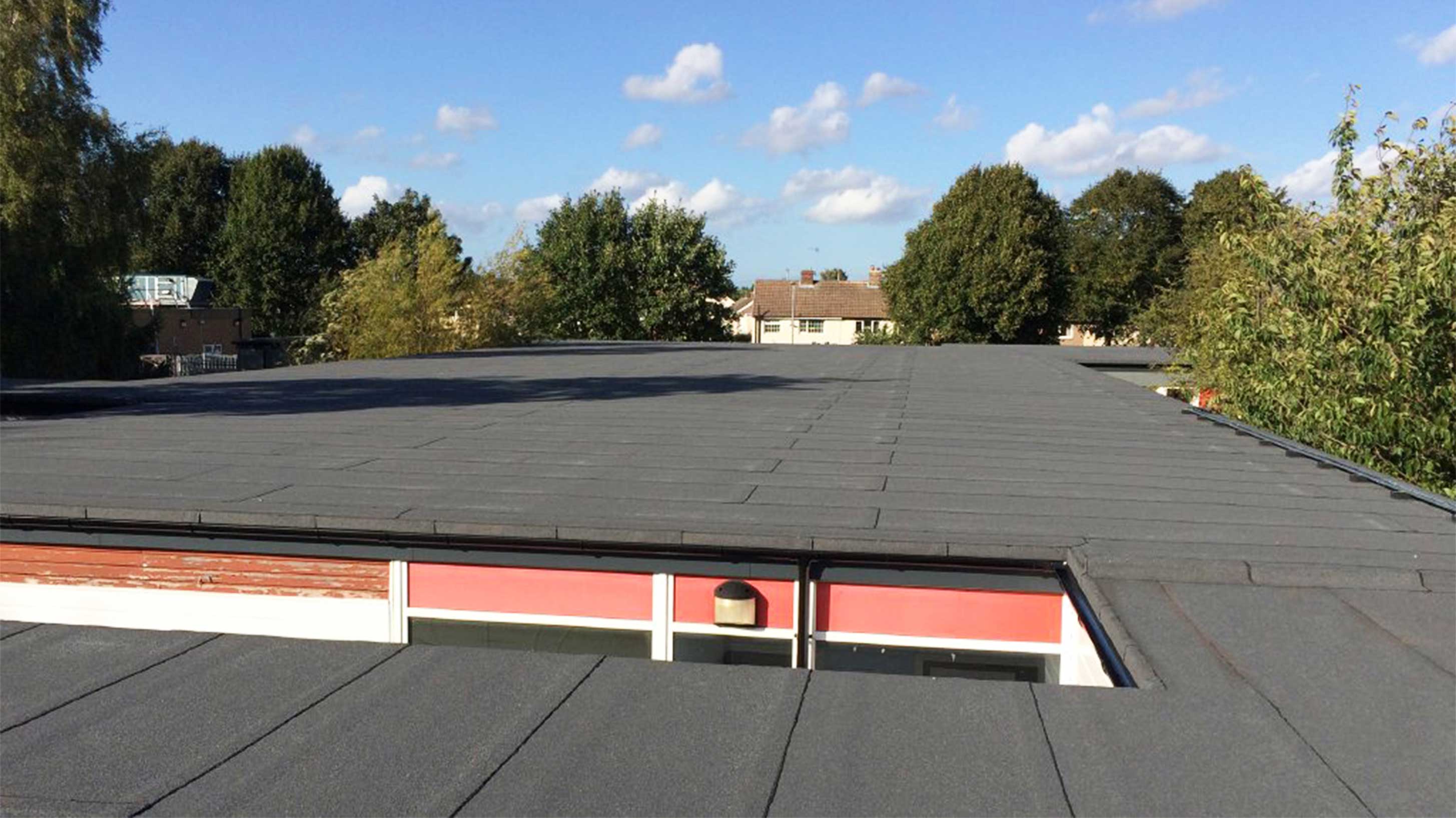 Roof of Airedale Academy showing Bauder Total Roof System