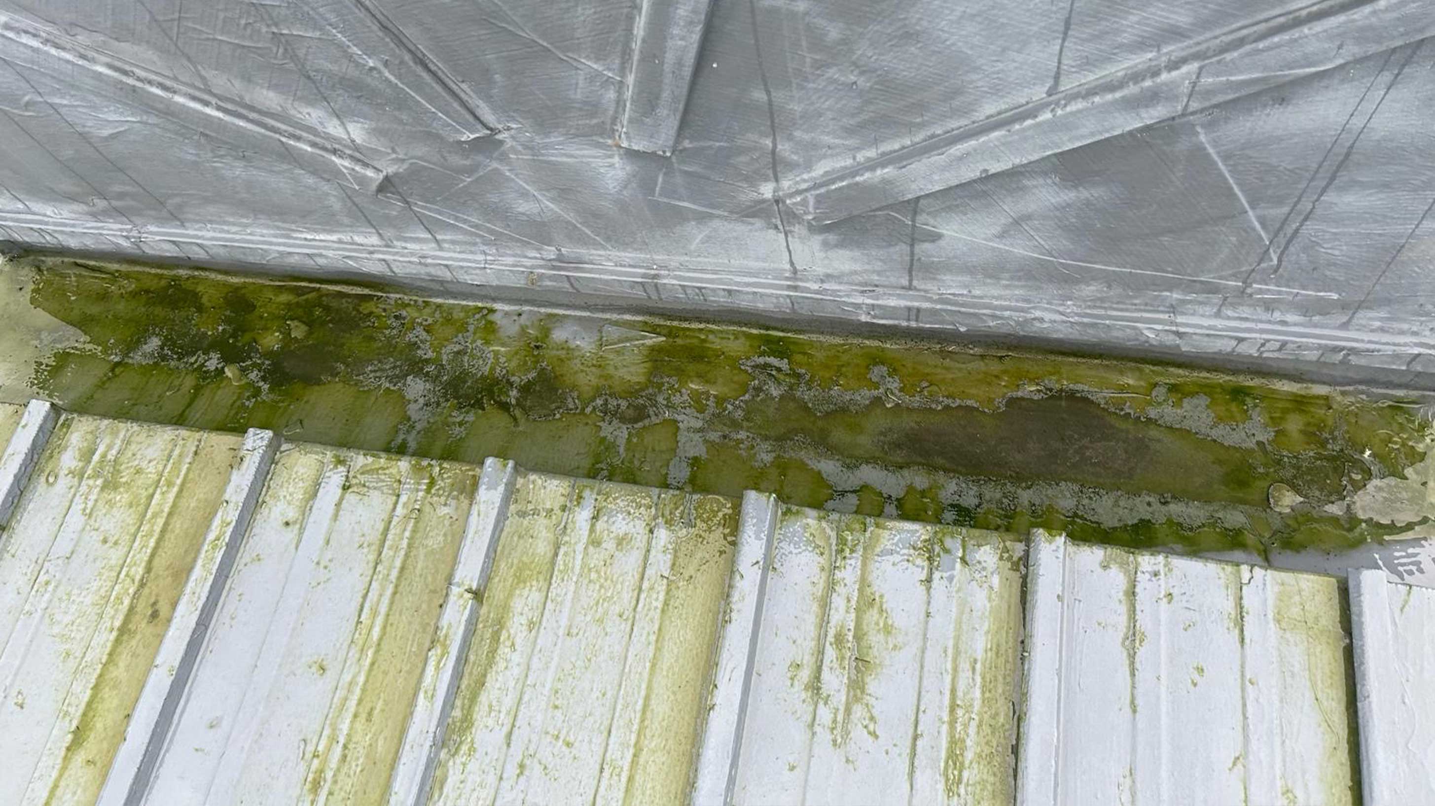 Old deteriorated roof of Tollcross Fire Station