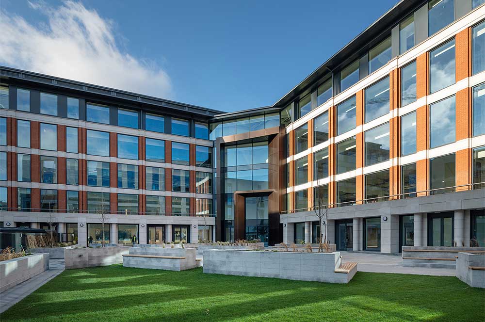 Benson House, a modern glass faced building in Leeds