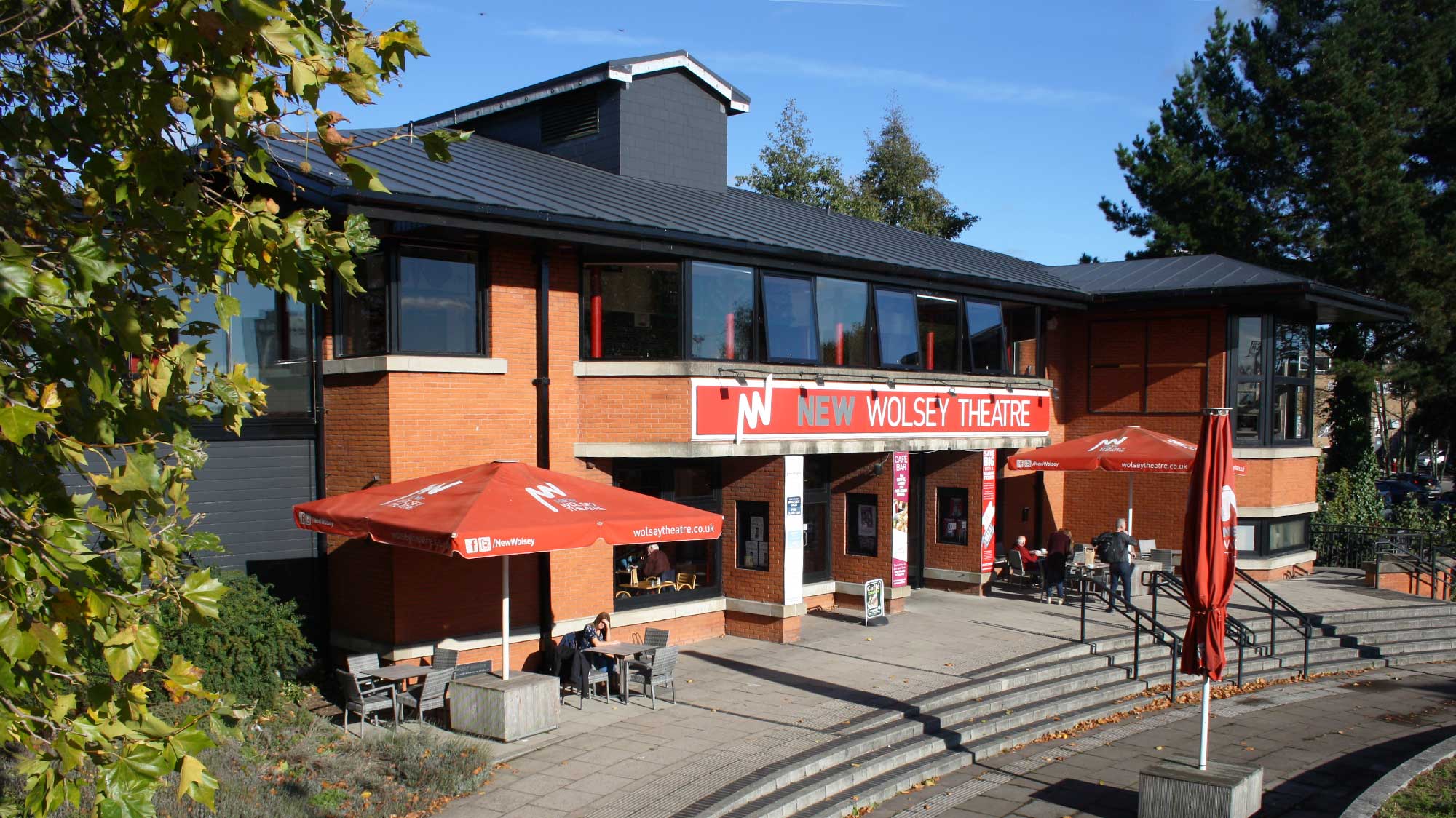 Front of New Wolsey Theatre with refurbished roof