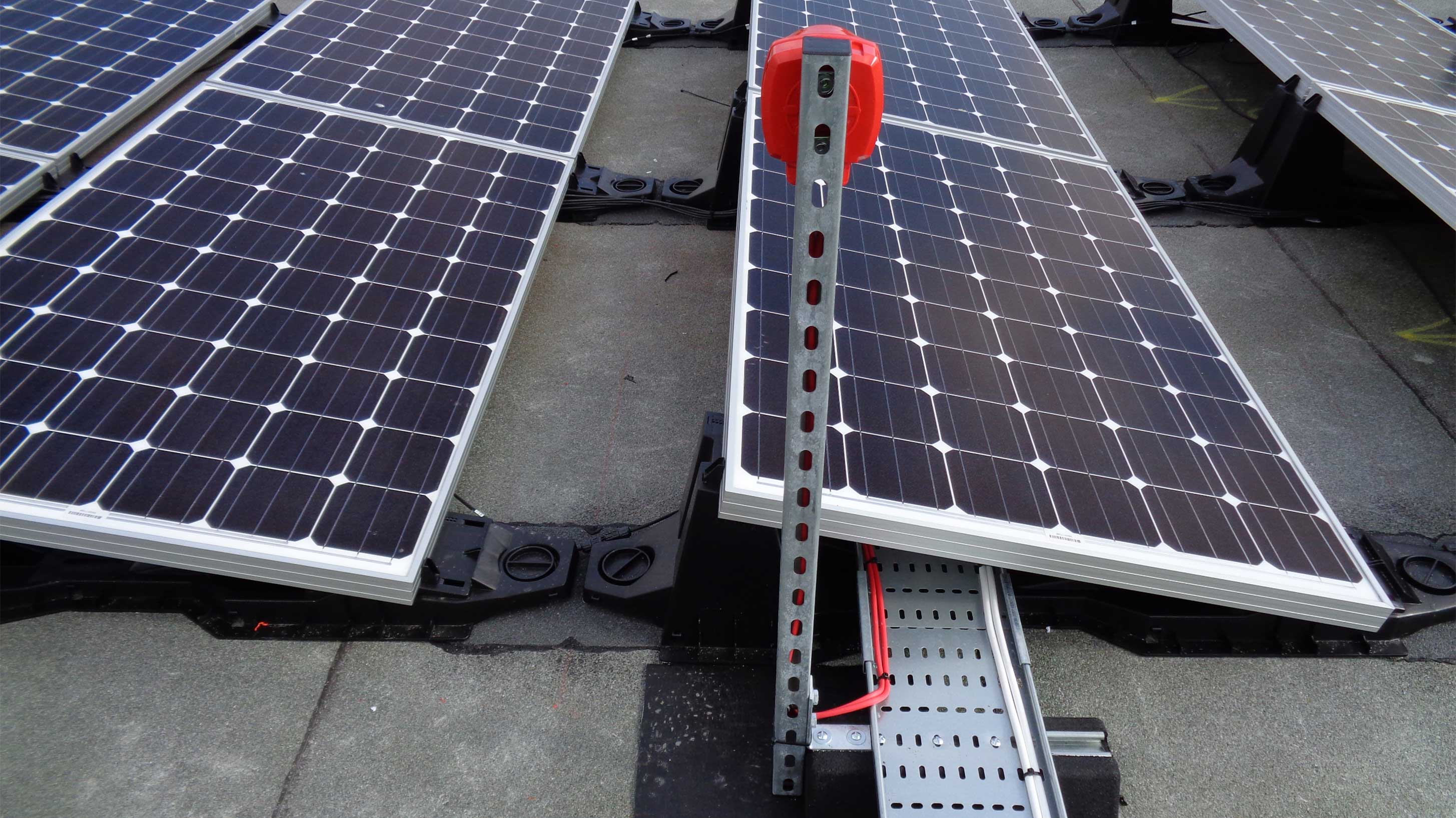 Solar PV system with emergency shut off switch