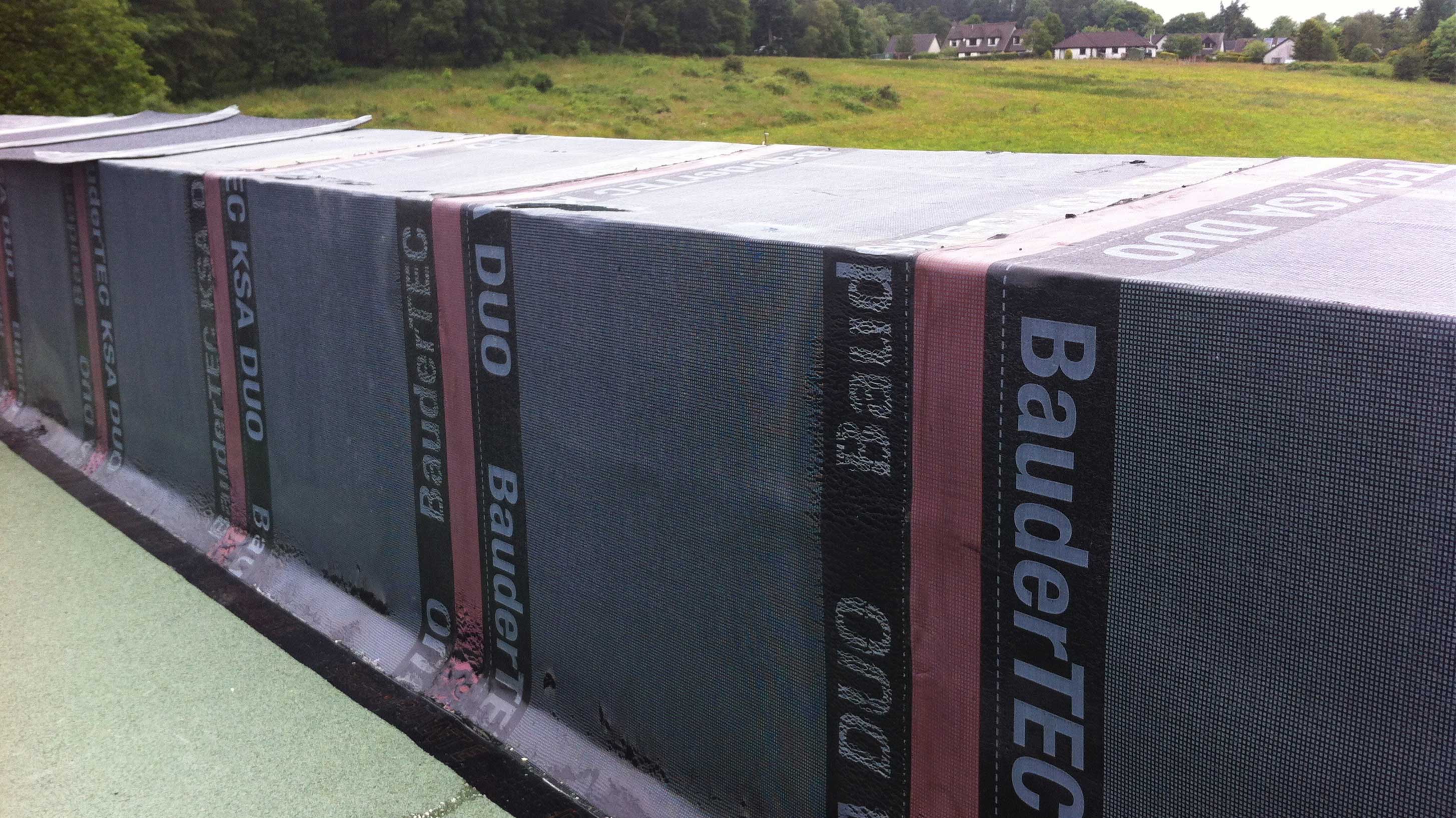 Roof of Ostro Passivhaus with Bauder TEC Duo showing