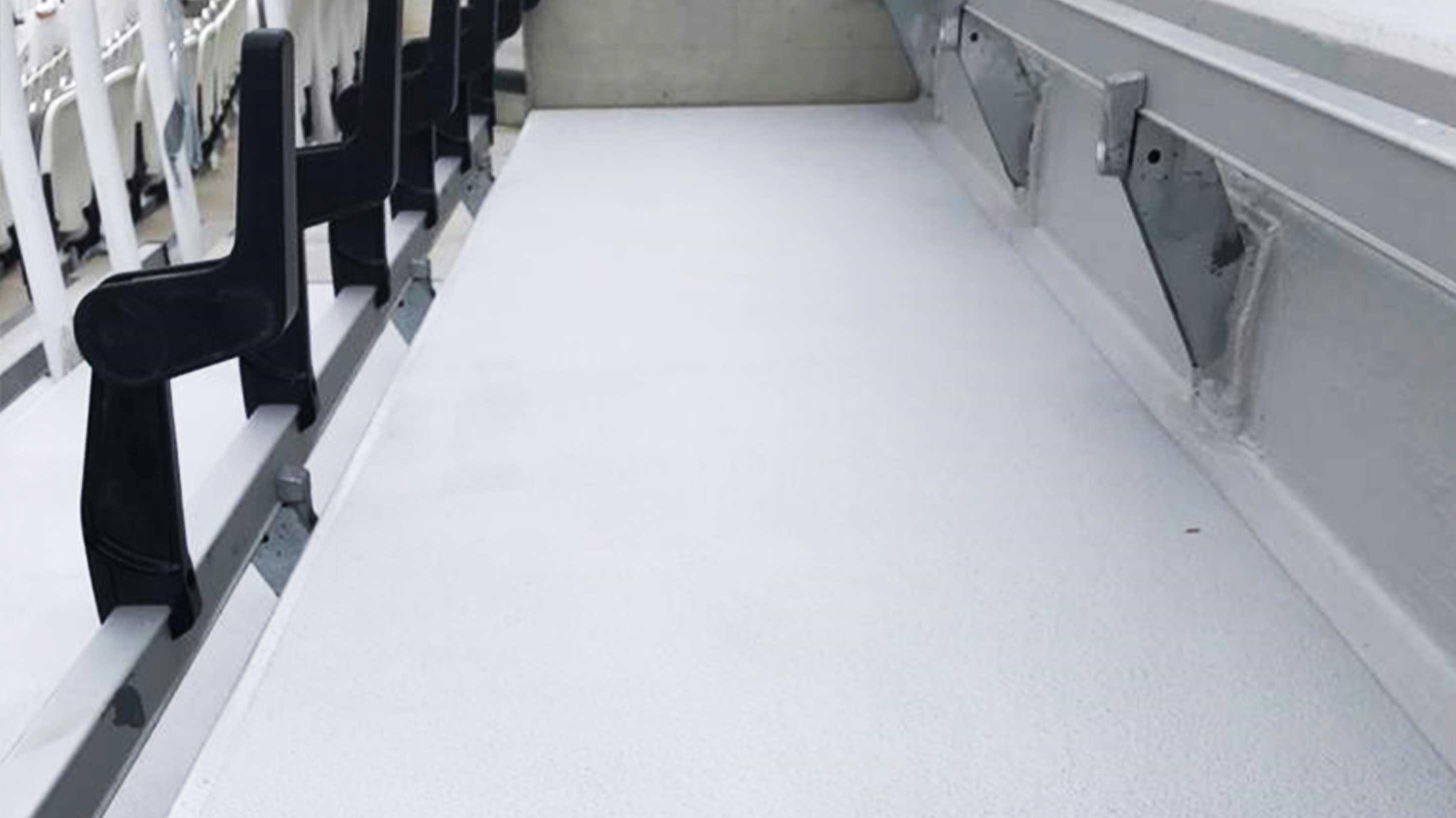 Staircase at Lord's Cricket Ground installed with Bauder LiquiTEC Balcony and Walkway, LiquiBALKON System
