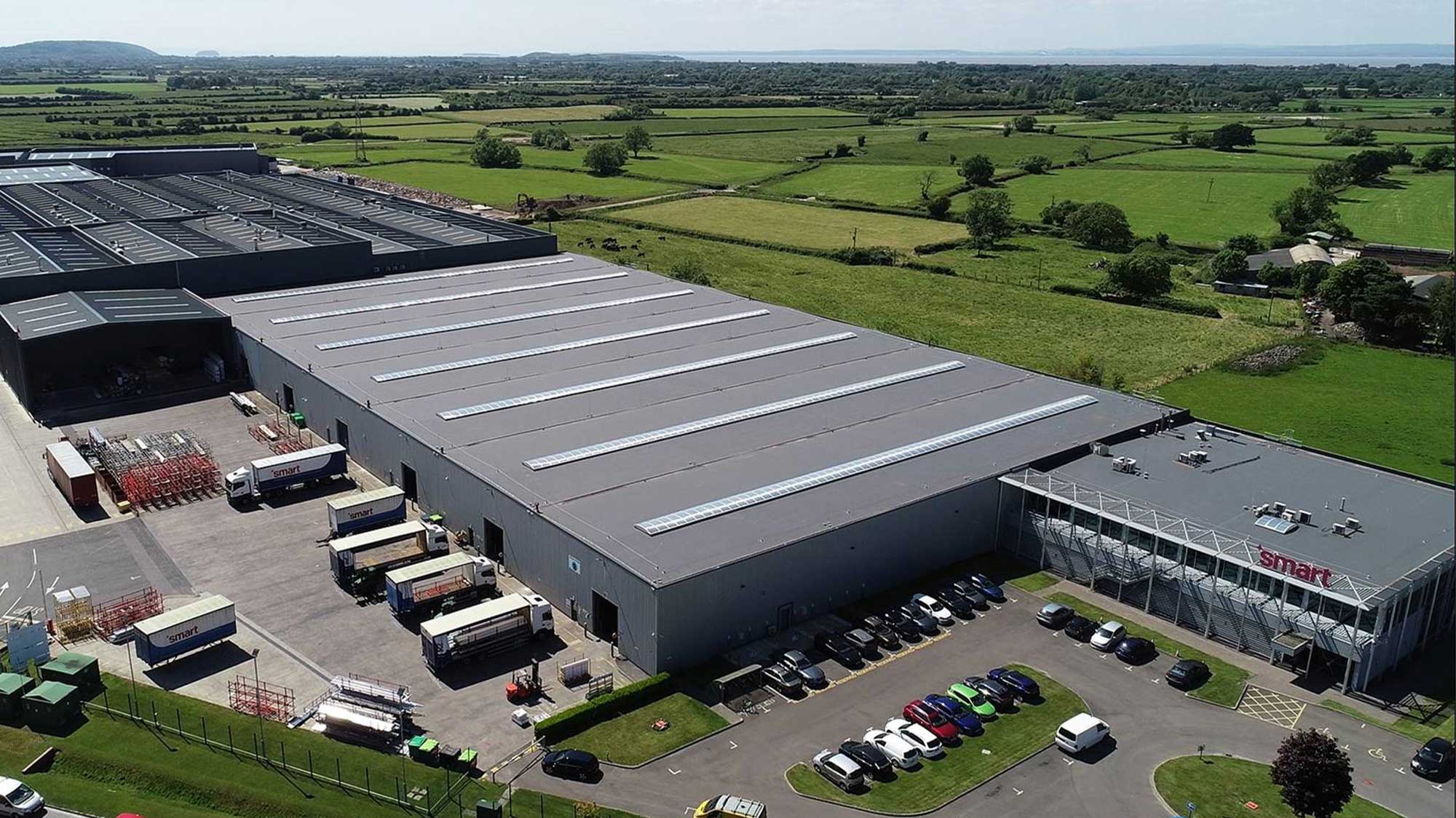 Aerial view of manufacturing facility in Bristol, Smart Systems LTD
