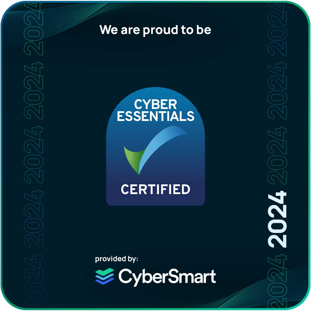 Cyber Essentials certificate proving our IT security standards