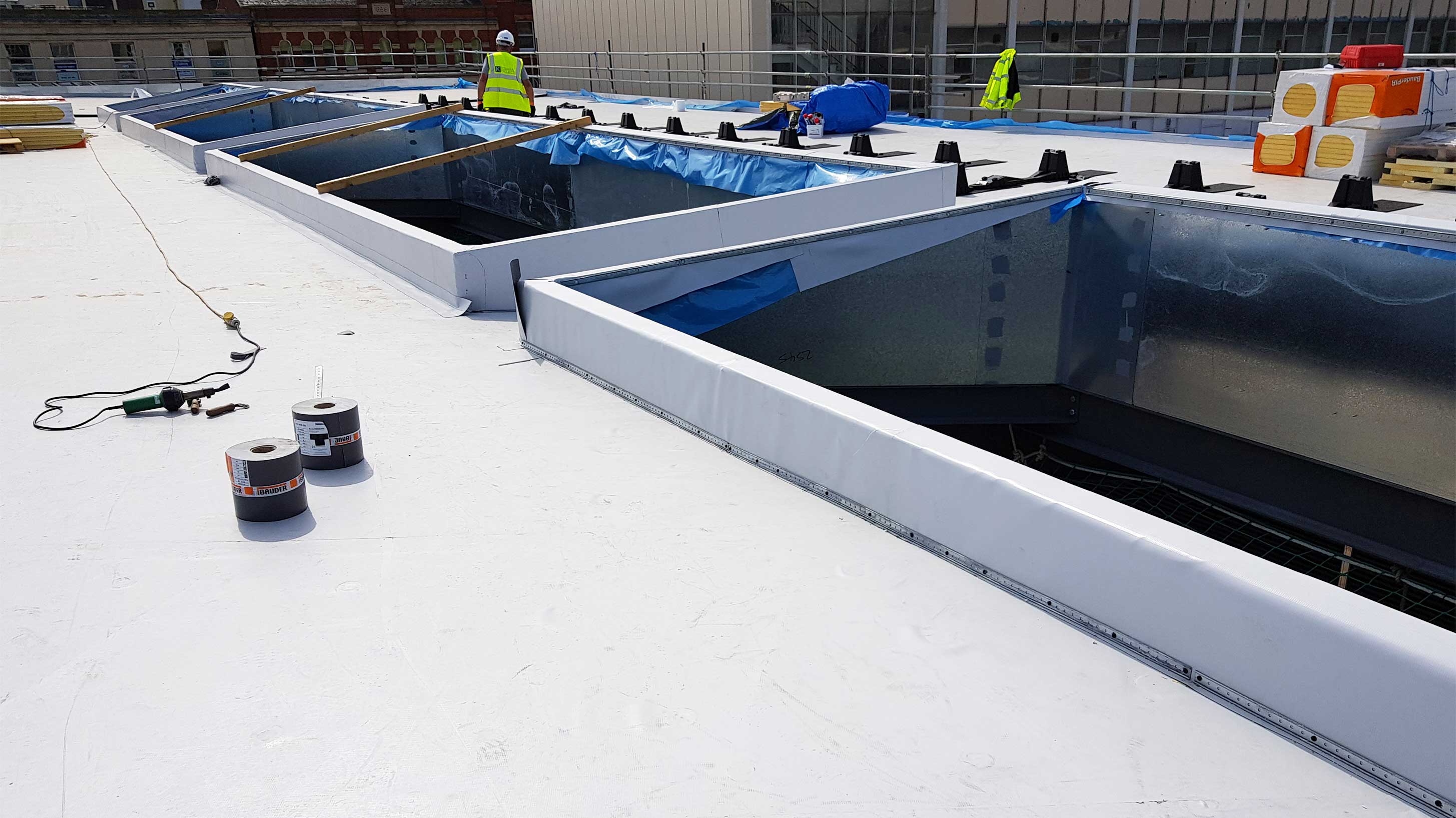 Gloucester Transport Hub with Bauder Thermofol PVC single ply waterproofing system 