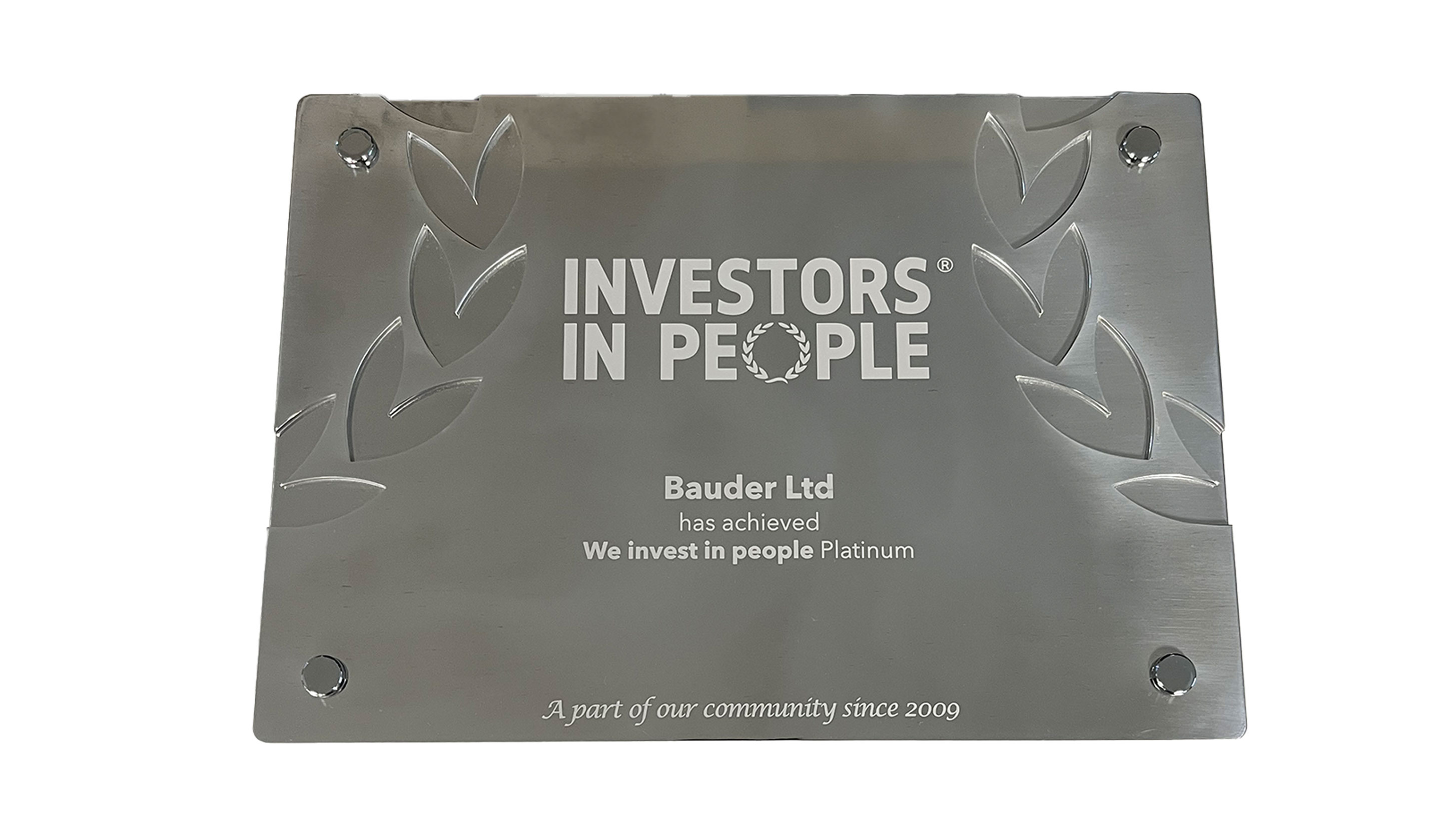 We invest in people Platinum award