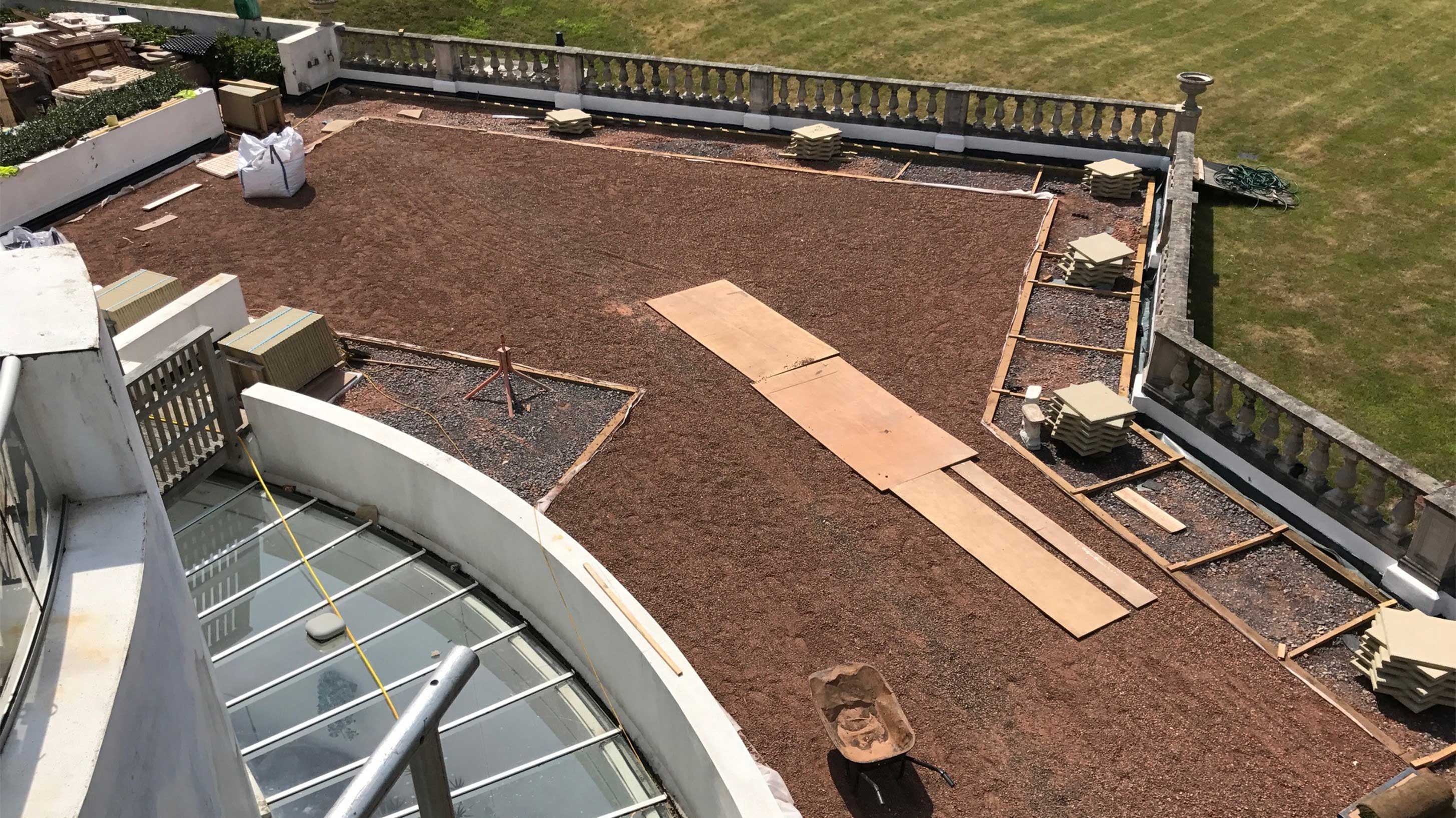 Belvedere court roof installation in progress