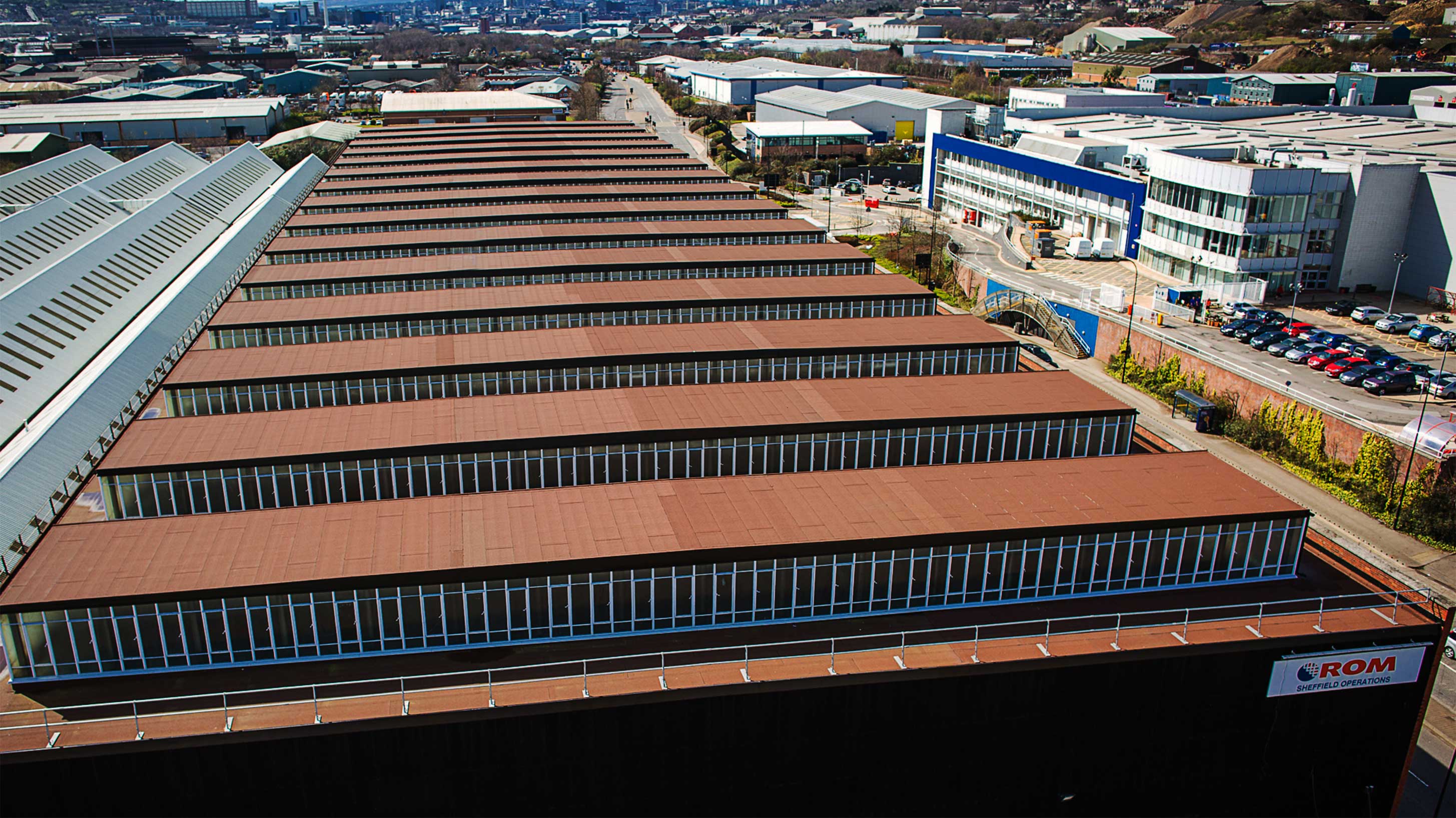 Roof of ROM Limited with Bauder Total Roof System installed in the Autumn Brown colour