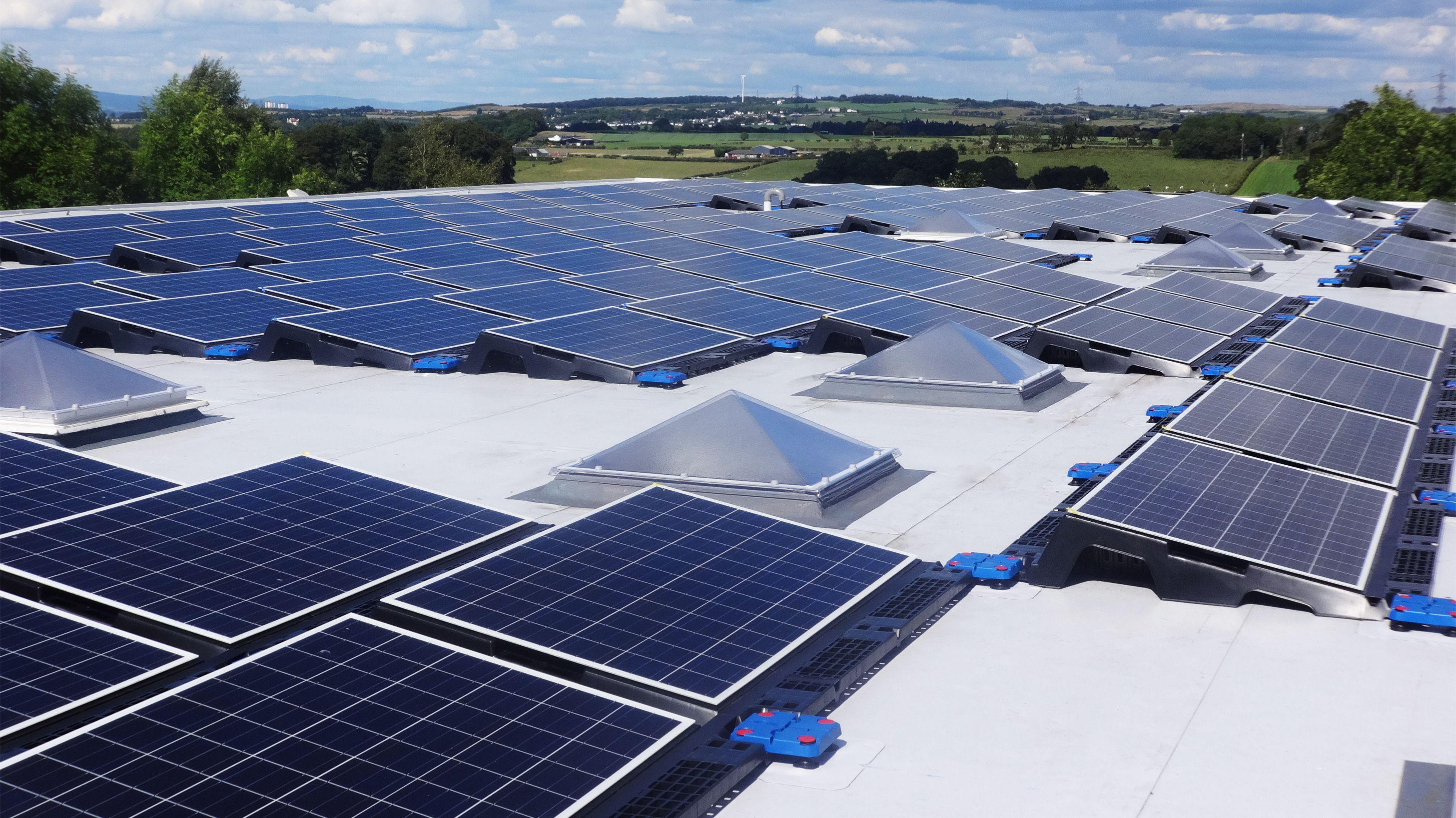 Solar panels on roof of Linn Products Ltd