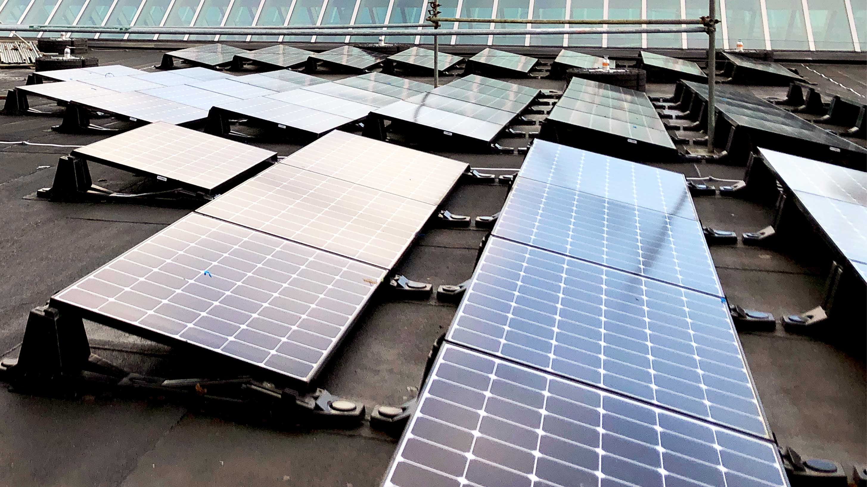 Solar panels on roof