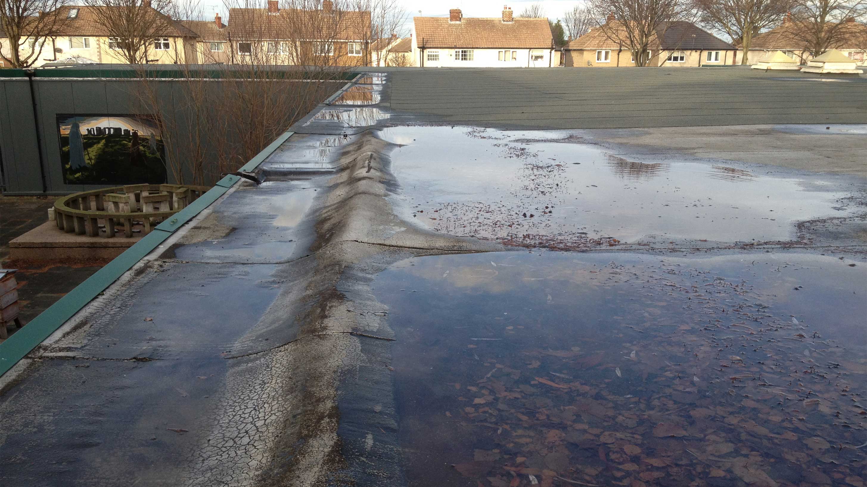 Deteriorated roof waterproofing system