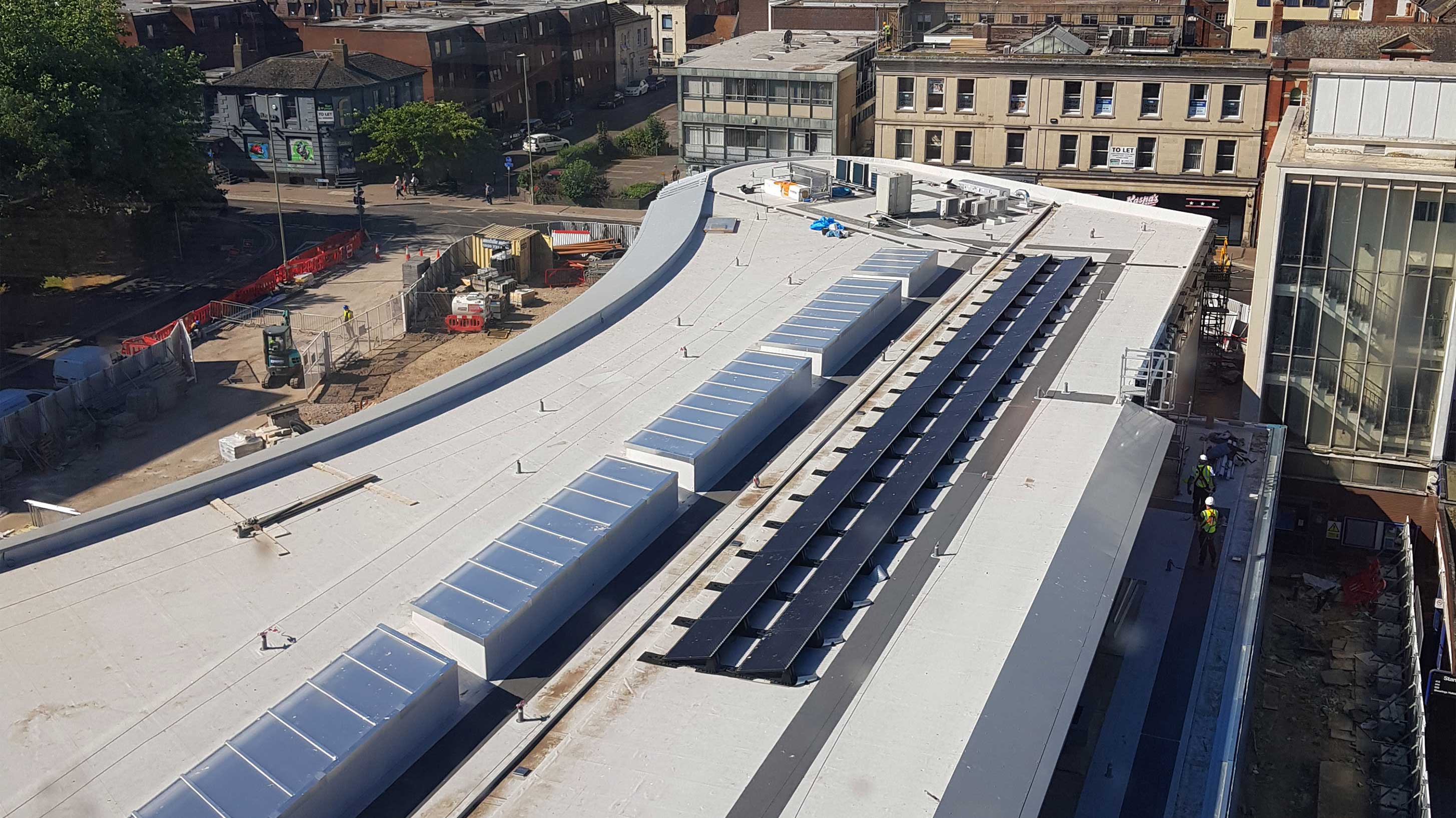 Gloucester Transport Hub with Bauder Thermofol PVC single ply waterproofing system 