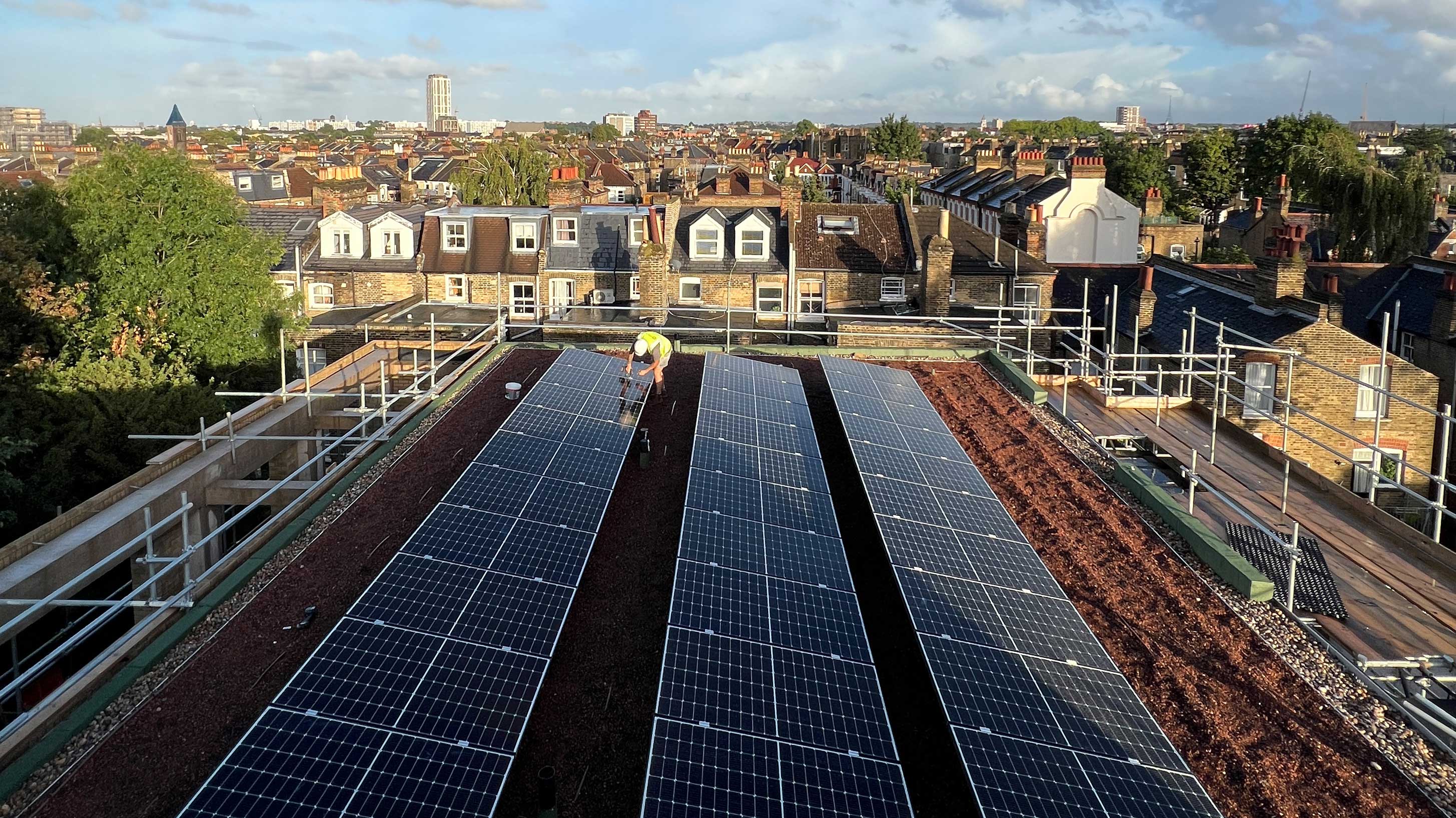 Clapham Park with Bauder Total Green Roof System and SOLAR G Light