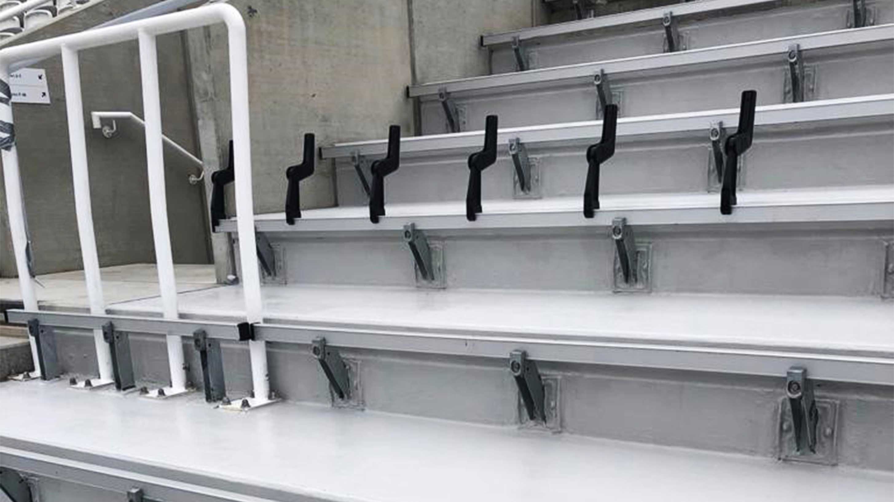 Staircase at Lord's Cricket Ground installed with Bauder LiquiTEC Balcony and Walkway, LiquiBALKON System