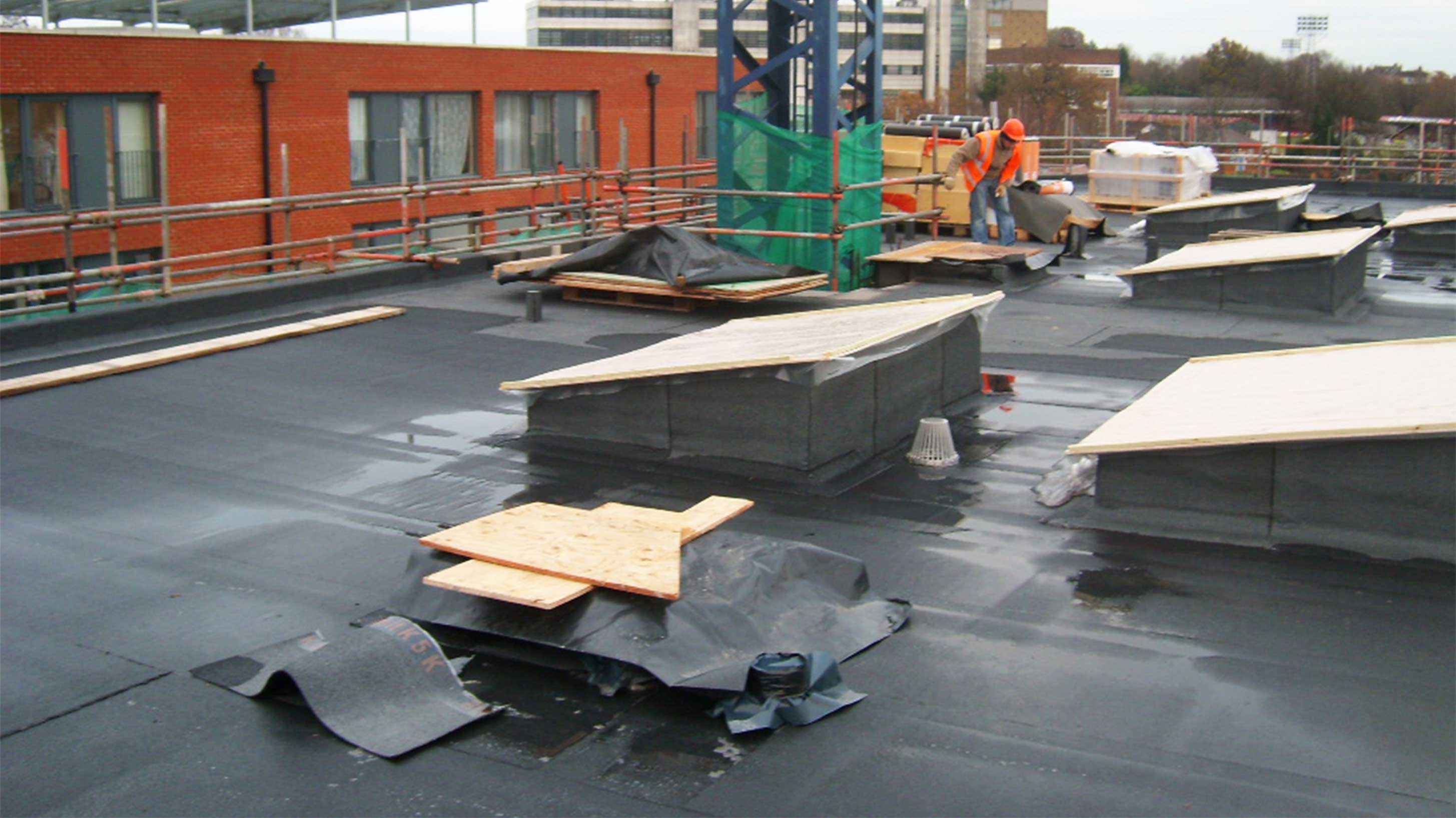 Rooftop in process of being refurbished