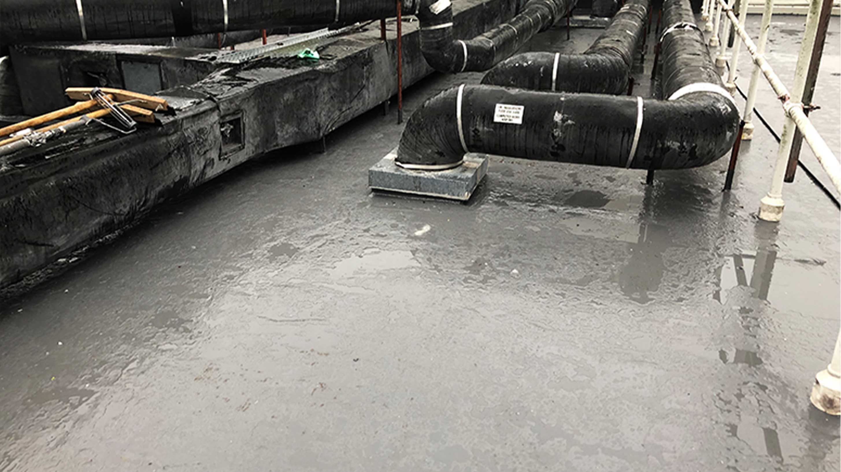 Roof of Royal Marsden Hospital with Bauder LiquiTOP cold applied liquid waterproofing system