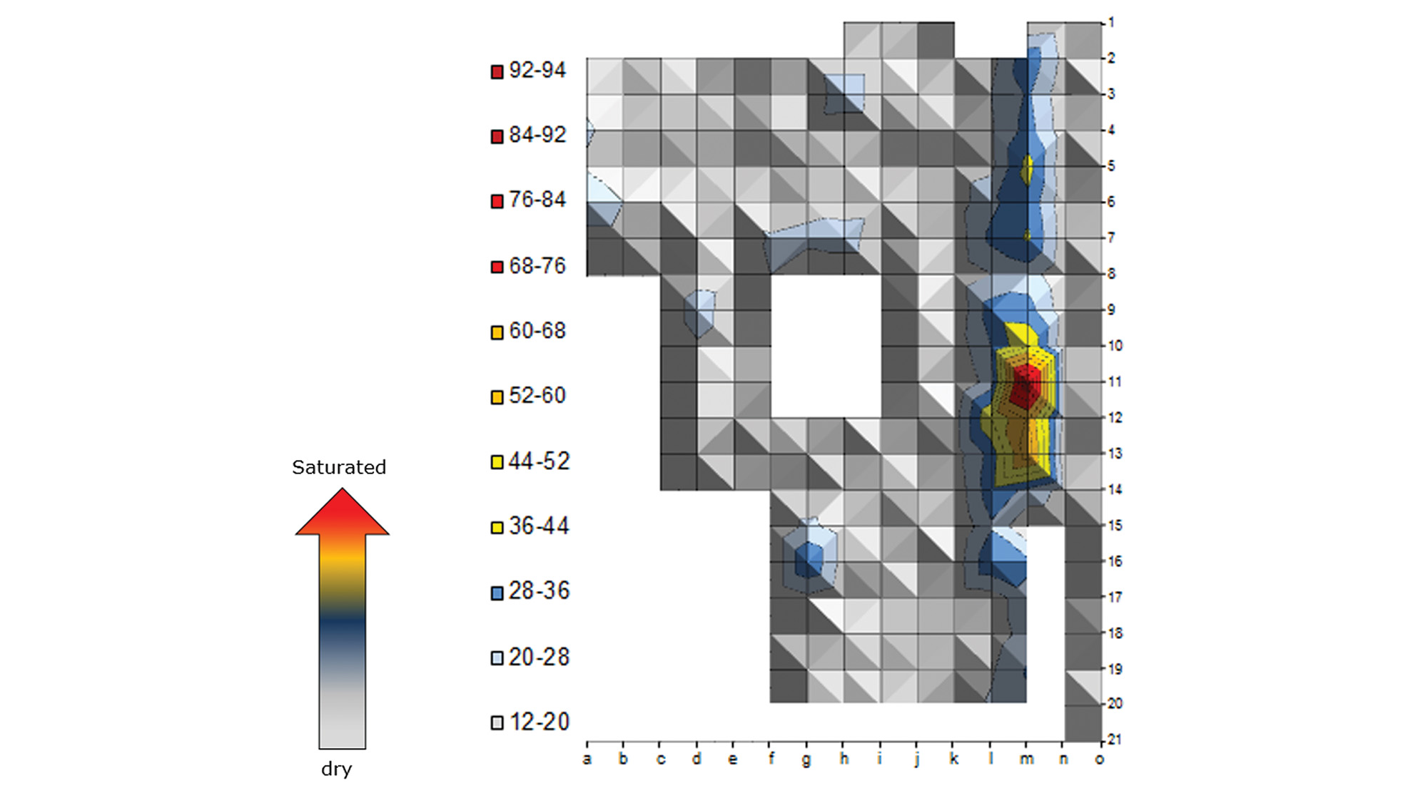 Data collected as a result of moisture mapping