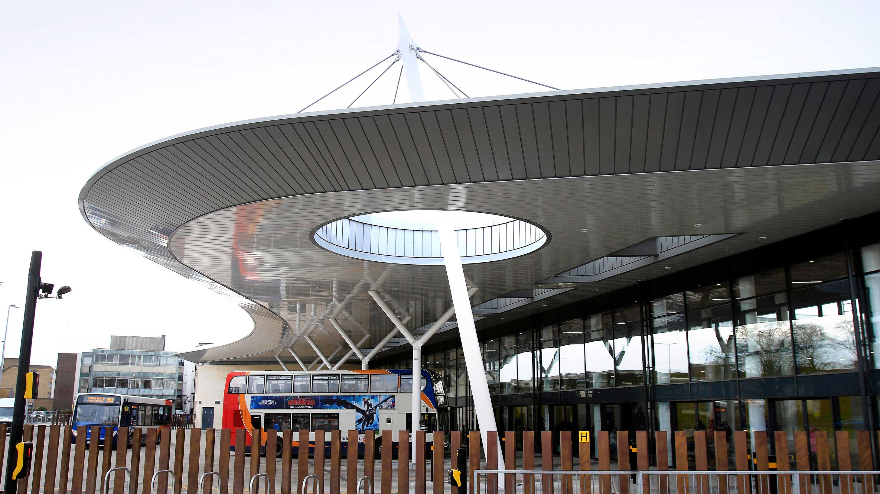 Gloucester Transport Hub with Bauder Thermofol PVC single ply waterproofing system 