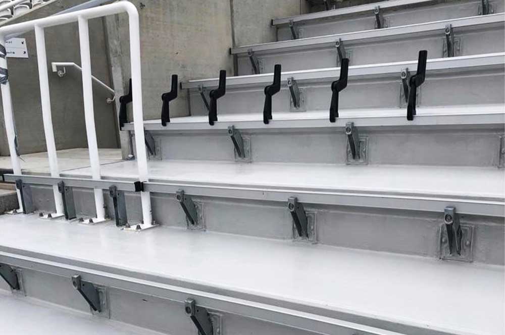 Staircase at Lord's Cricket Ground installed with Bauder LiquiTEC Balcony and Walkway, LiquiBALKON System