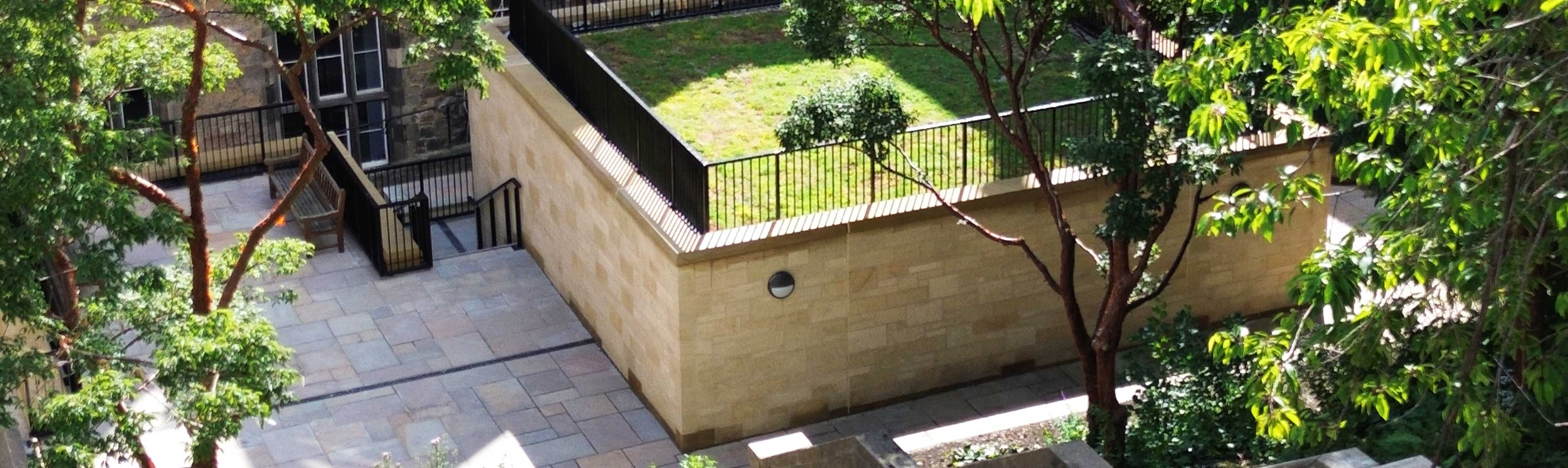 College roof with Bauder green components