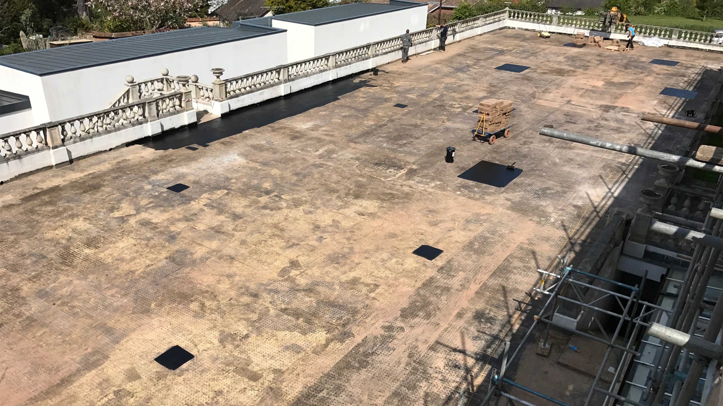 Belvedere court roof being prepared for installation