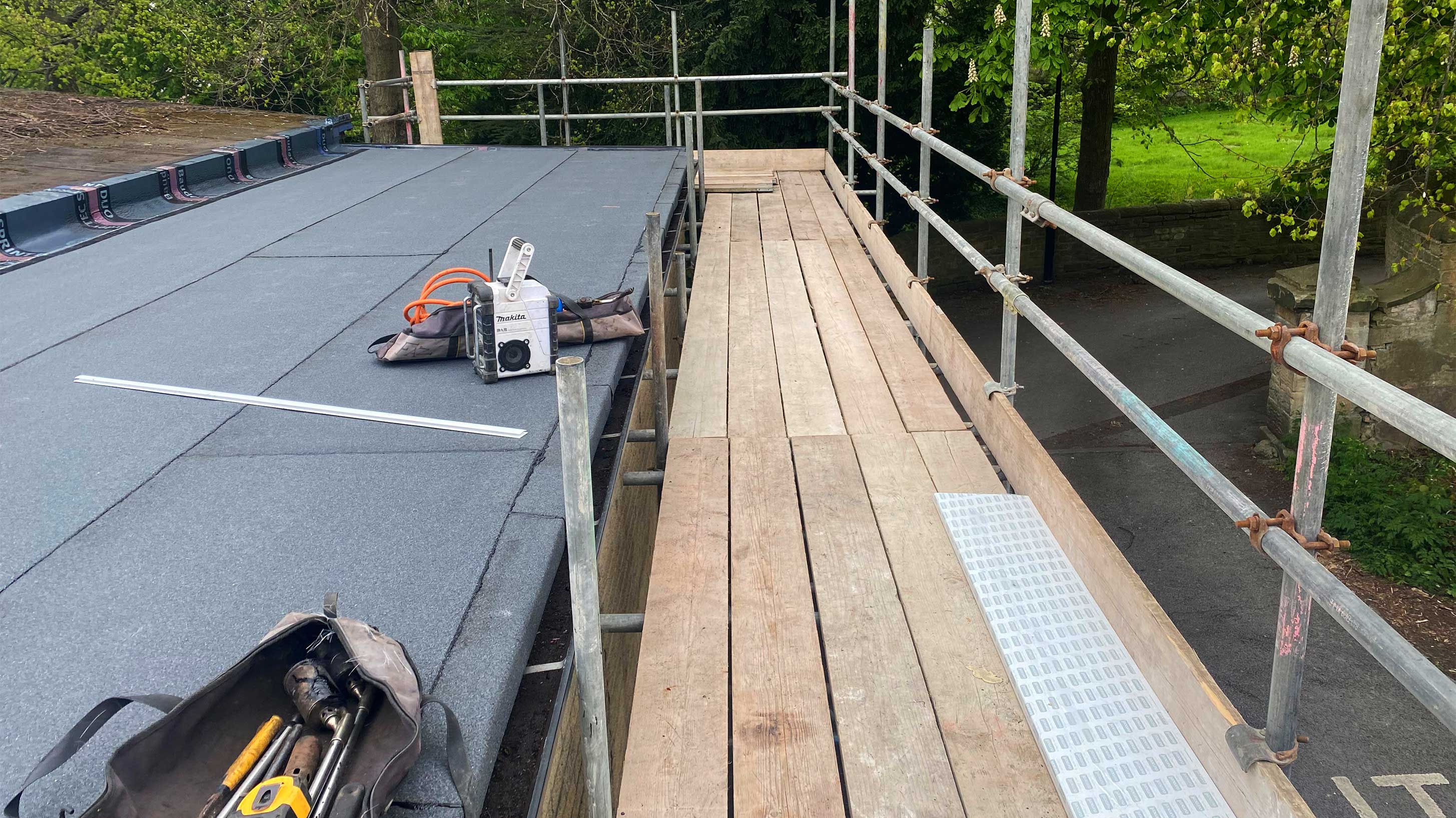 Rooftop in progress of refurbishment