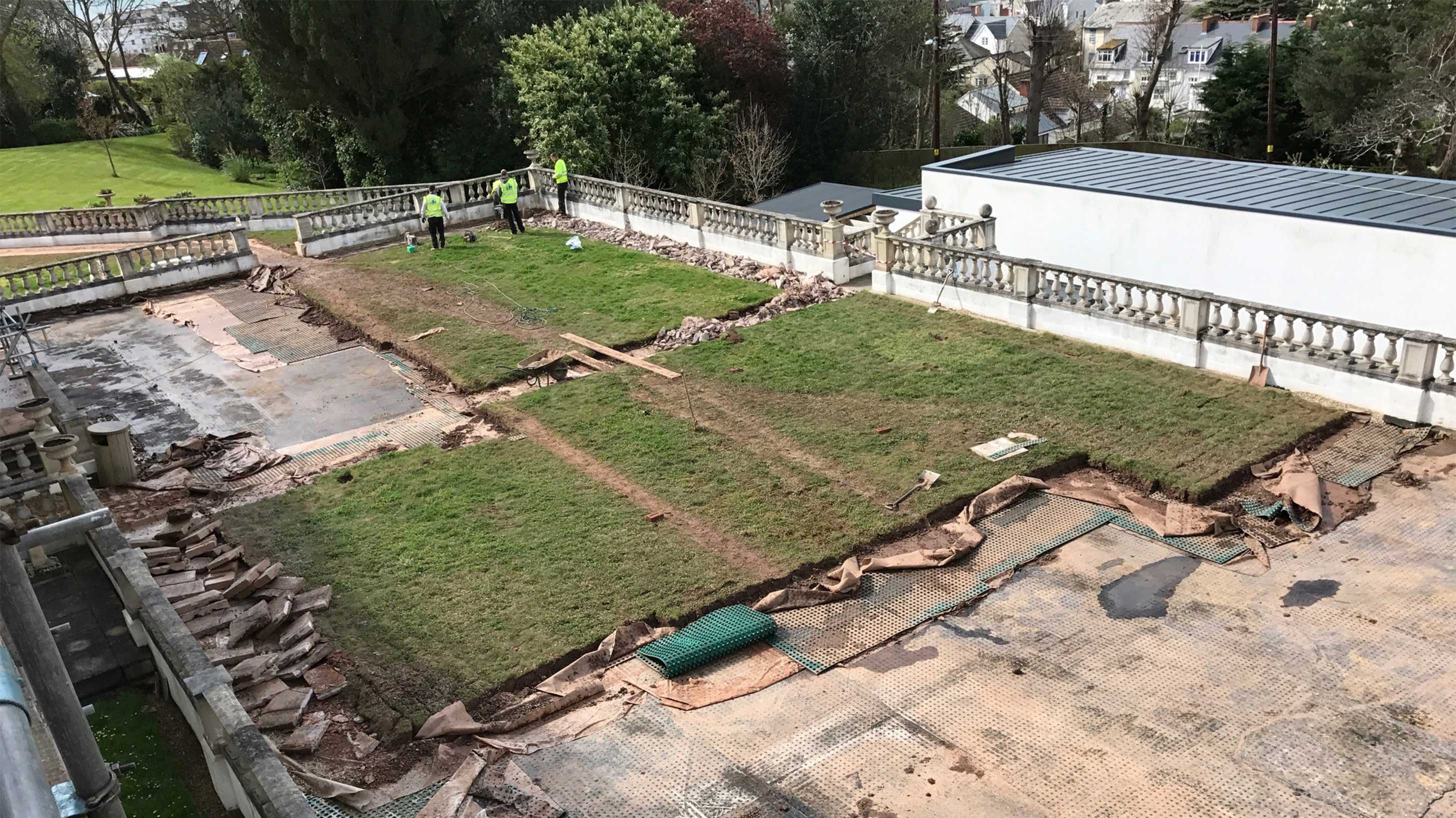 Belvedere court roof installation in progress